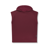 0983. Reversible 2-in-1 Cutoff Hoodie - Crimson Red