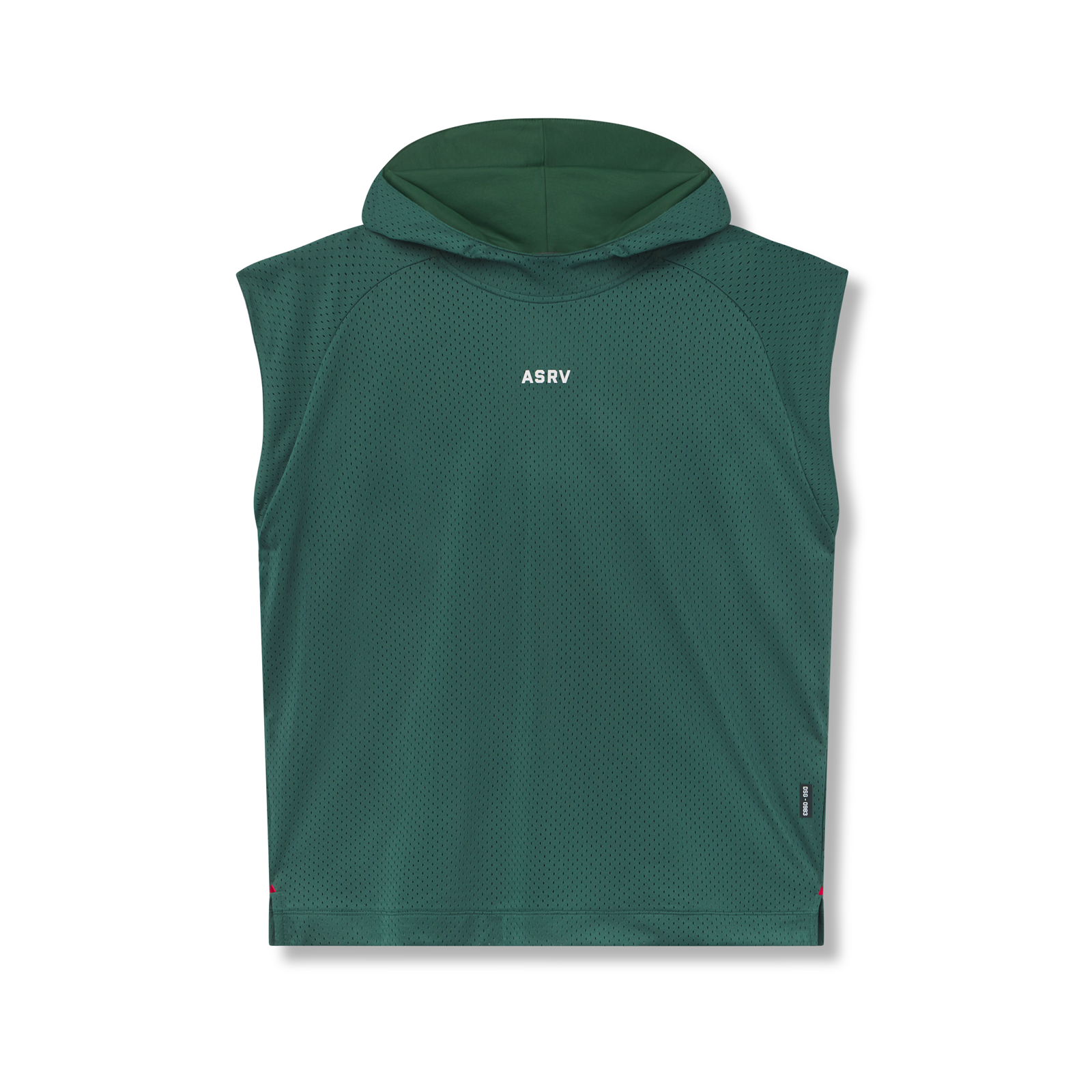 flatlay Reversible 2-in-1 Cutoff Hoodie in forest green, front view