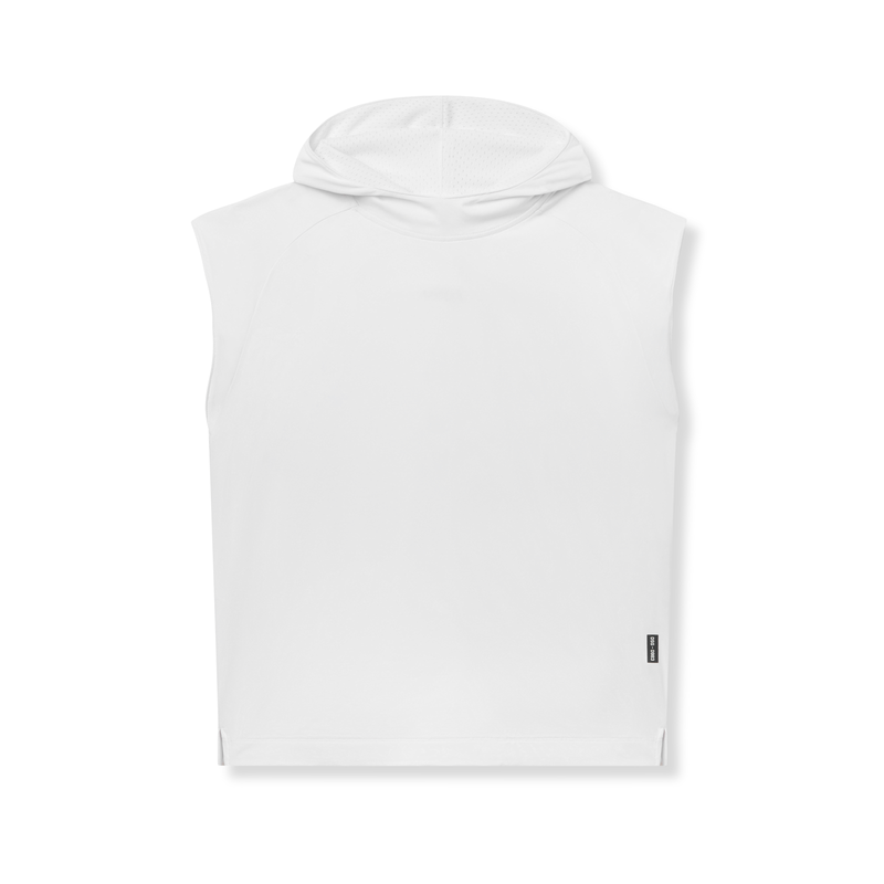 0983. Reversible 2-in-1 Cutoff Hoodie - White