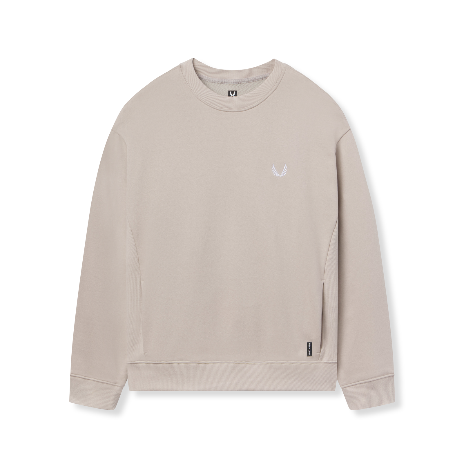 flatlay Herringbone Terry Crewneck sweatshirt in chai, front view