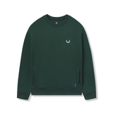 0984. Herringbone Terry Crewneck - Forest Green