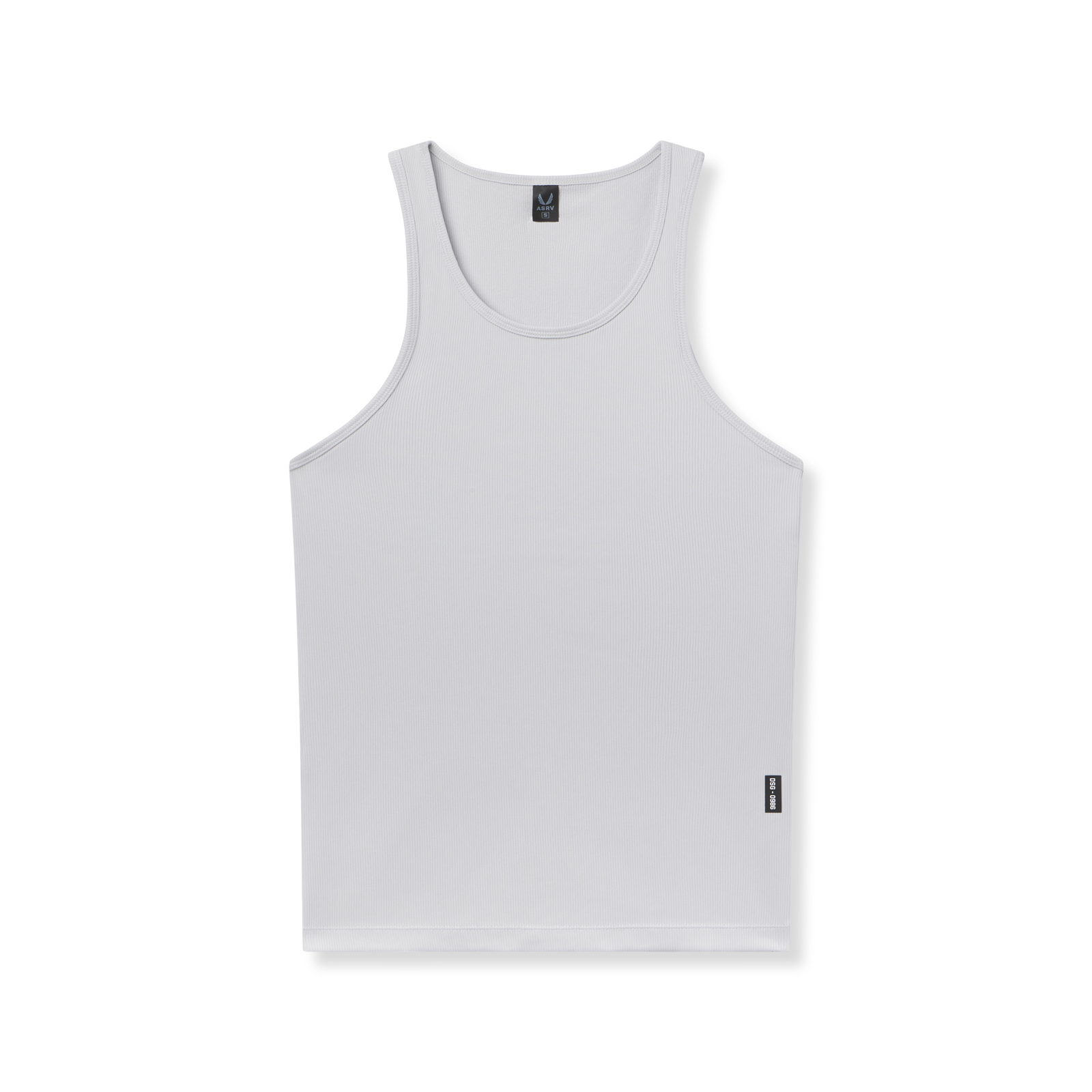 Creora® Tech Ribbed Tank in light grey, front view