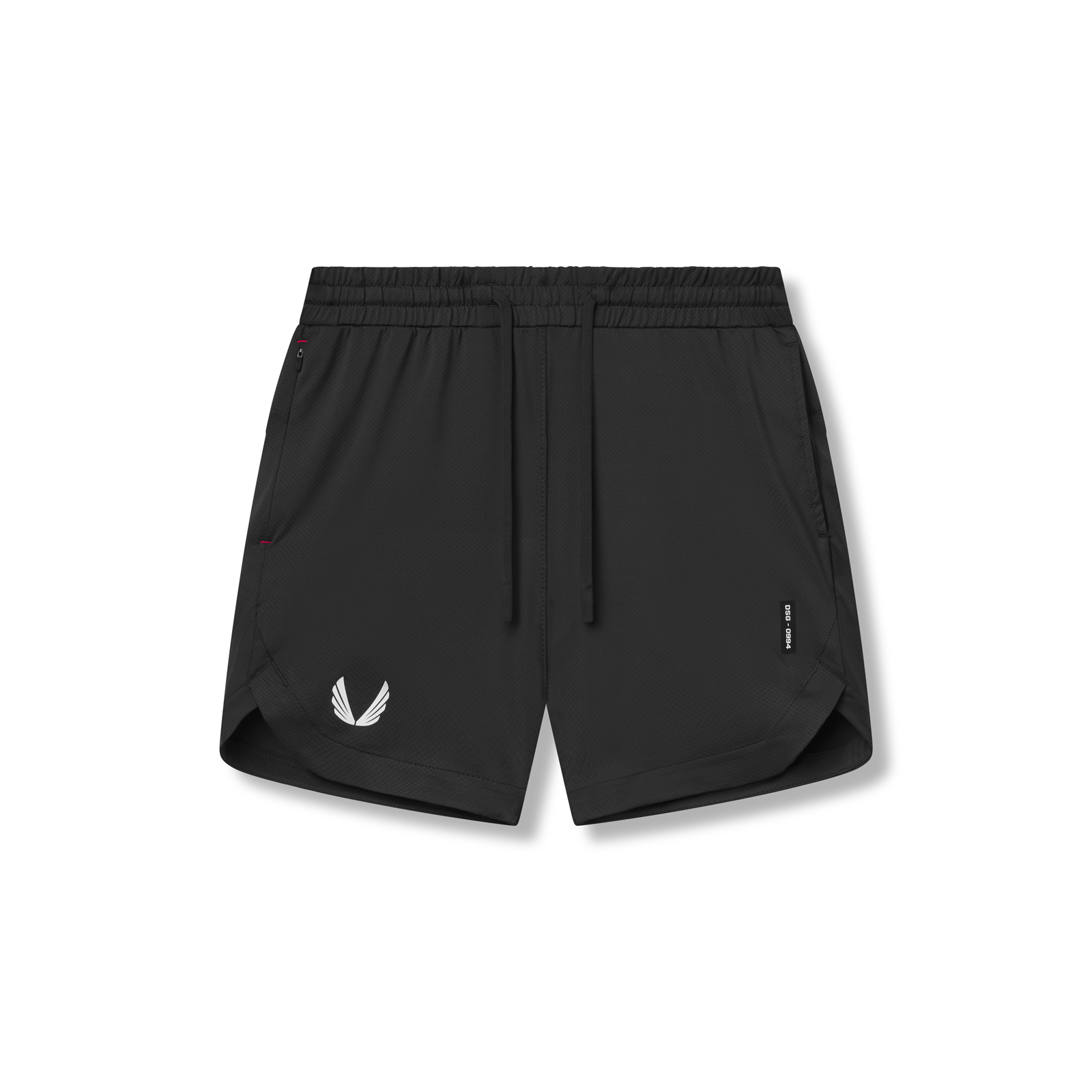 flatlay AeroSilver 7" Linerless Short in black, front view