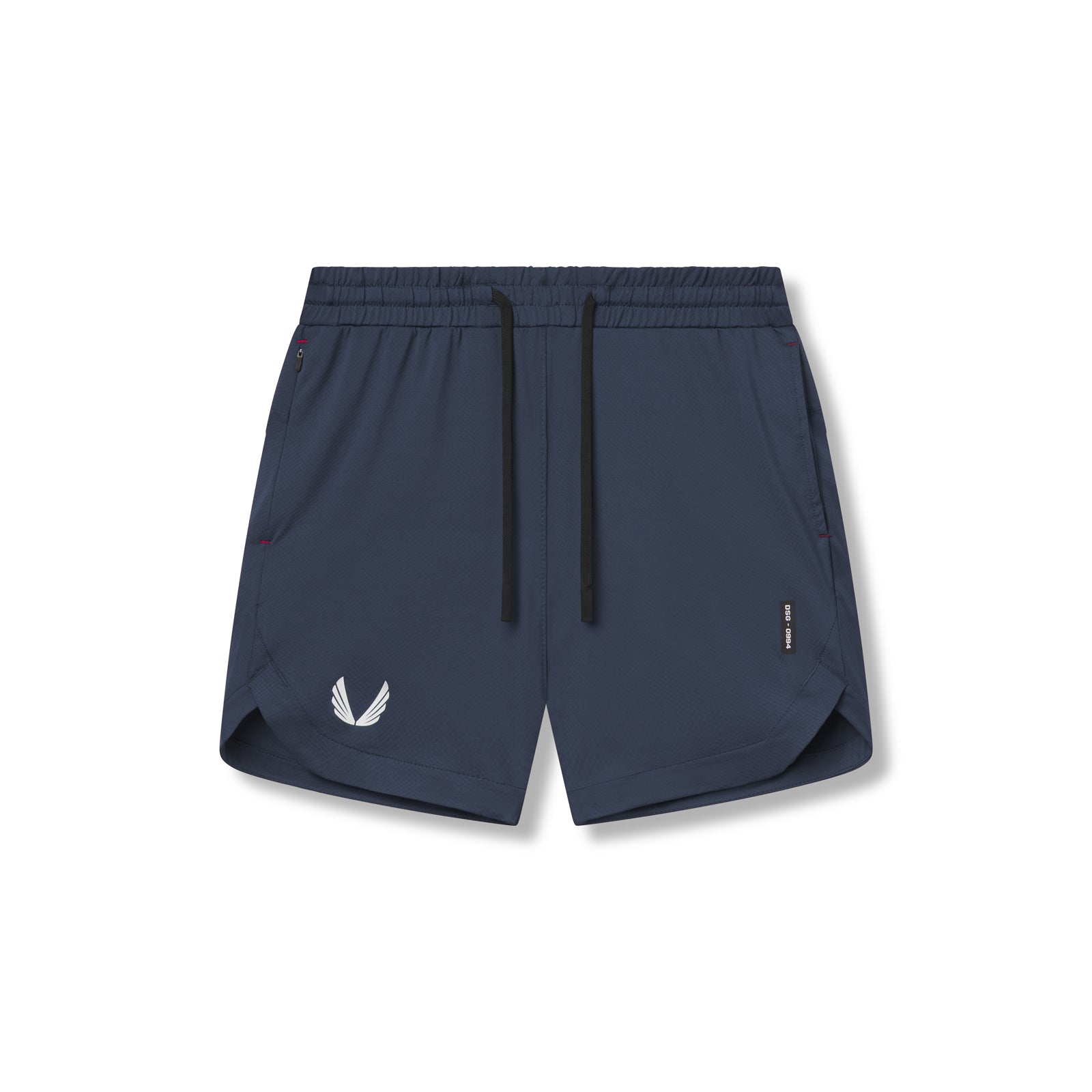 Flatlay of AeroSilver 7" Linerless Short in navy, front view