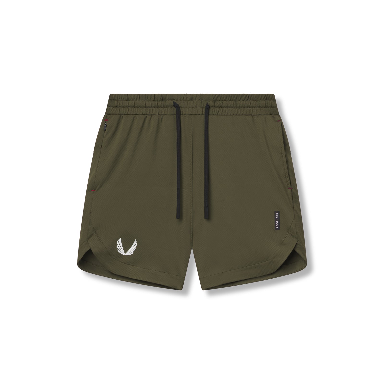flatlay AeroSilver 7" Linerless Short in olive, front view