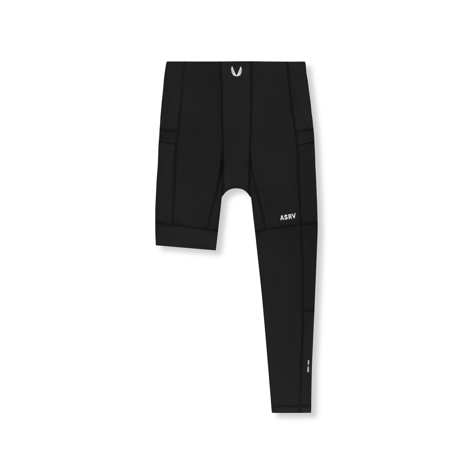 flatlay WarpFlexx-Lite® Single Legging in black, front view
