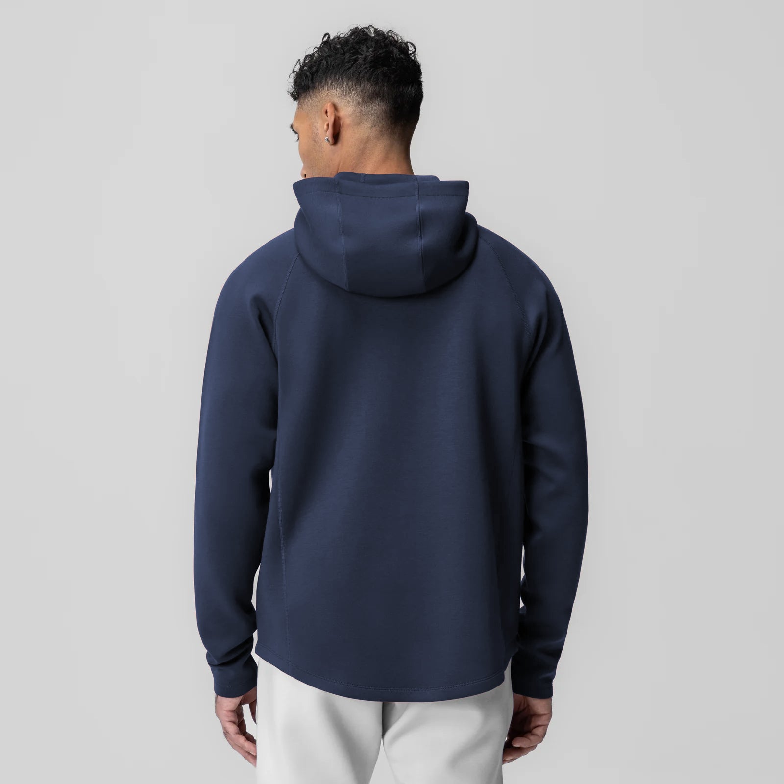 Dri-Core™ Zip Hoodie in navy, back view on model