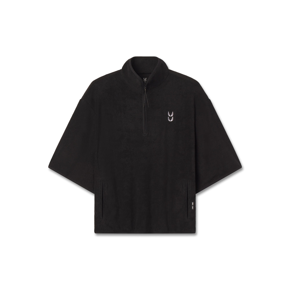 1057. Towel Terry Quarter Zip Oversized Tee - Black – ASRV