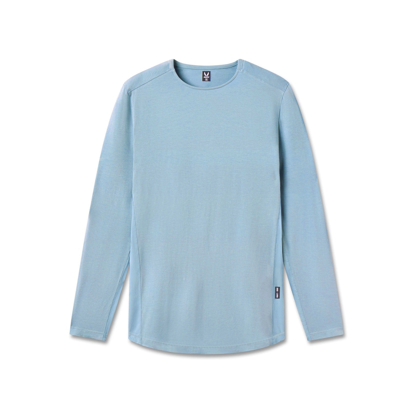 flatlay Creora® Cotton Modal Long Sleeve in light sky blue, front view