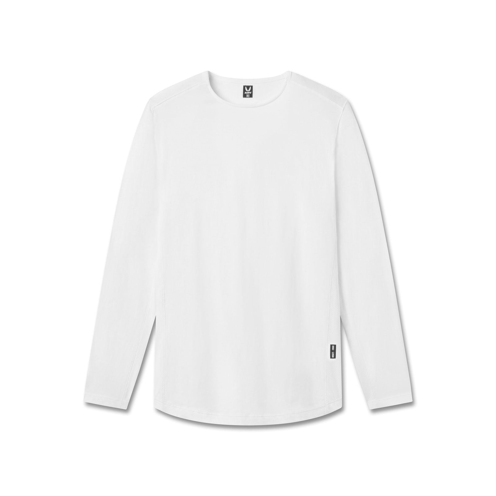 flatlay Creora® Cotton Modal Long Sleeve in white, front view