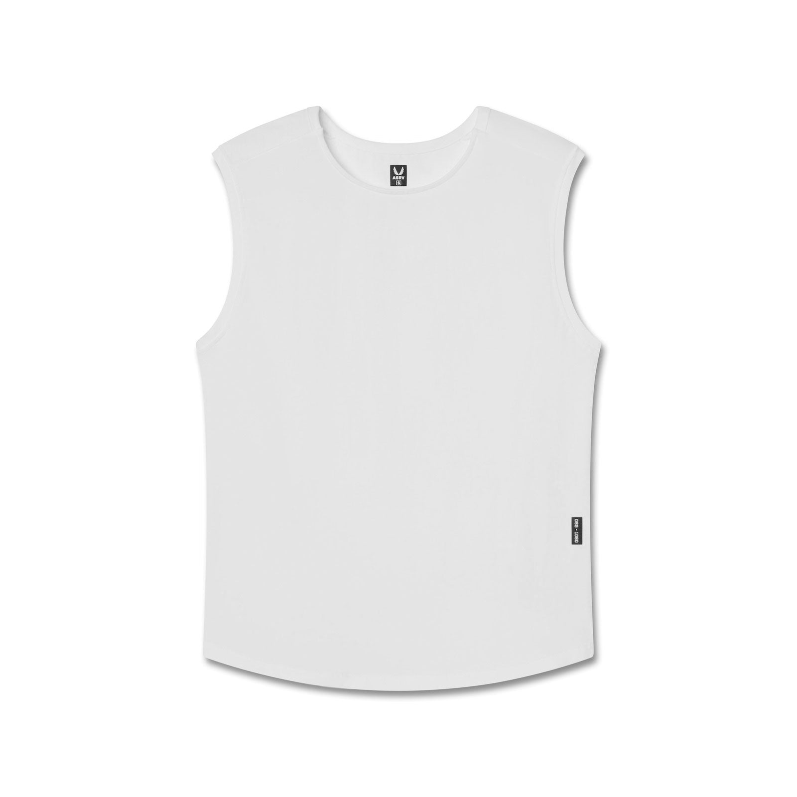 flatlay Creora® Cotton Modal Cutoff Tank in white, front view