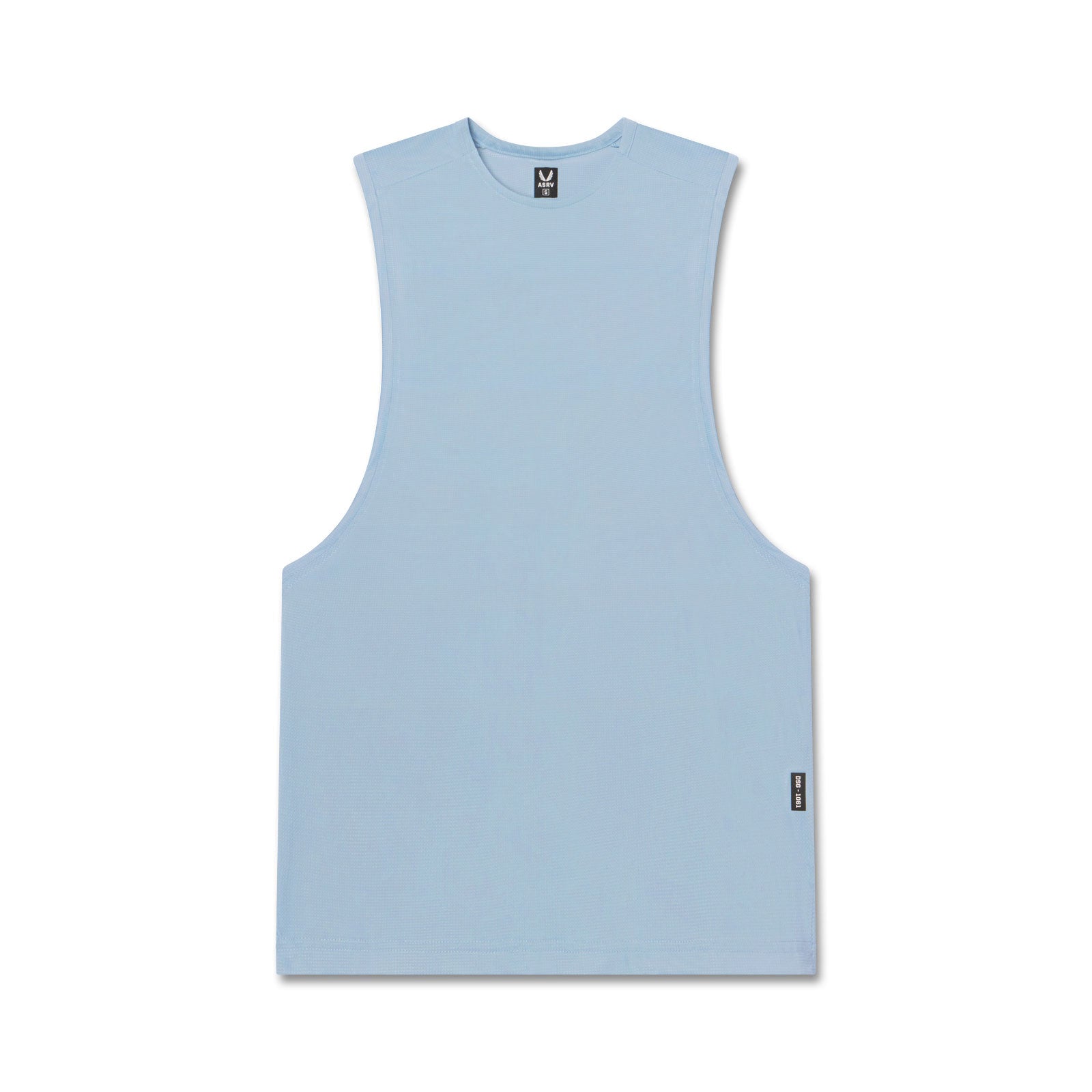 Flatlay of Ice-Skin™ Muscle Tank in light sky blue, front view