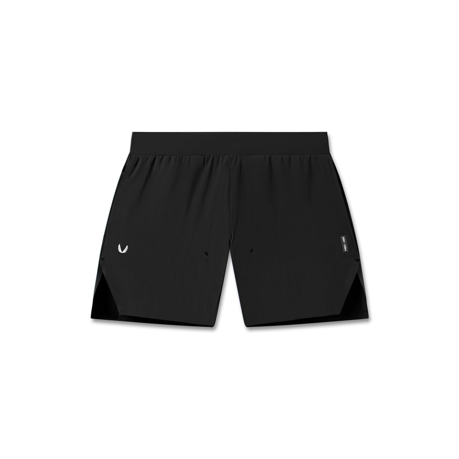 Flatlay of Tetra-Lite Bonded Training Short in black, front view