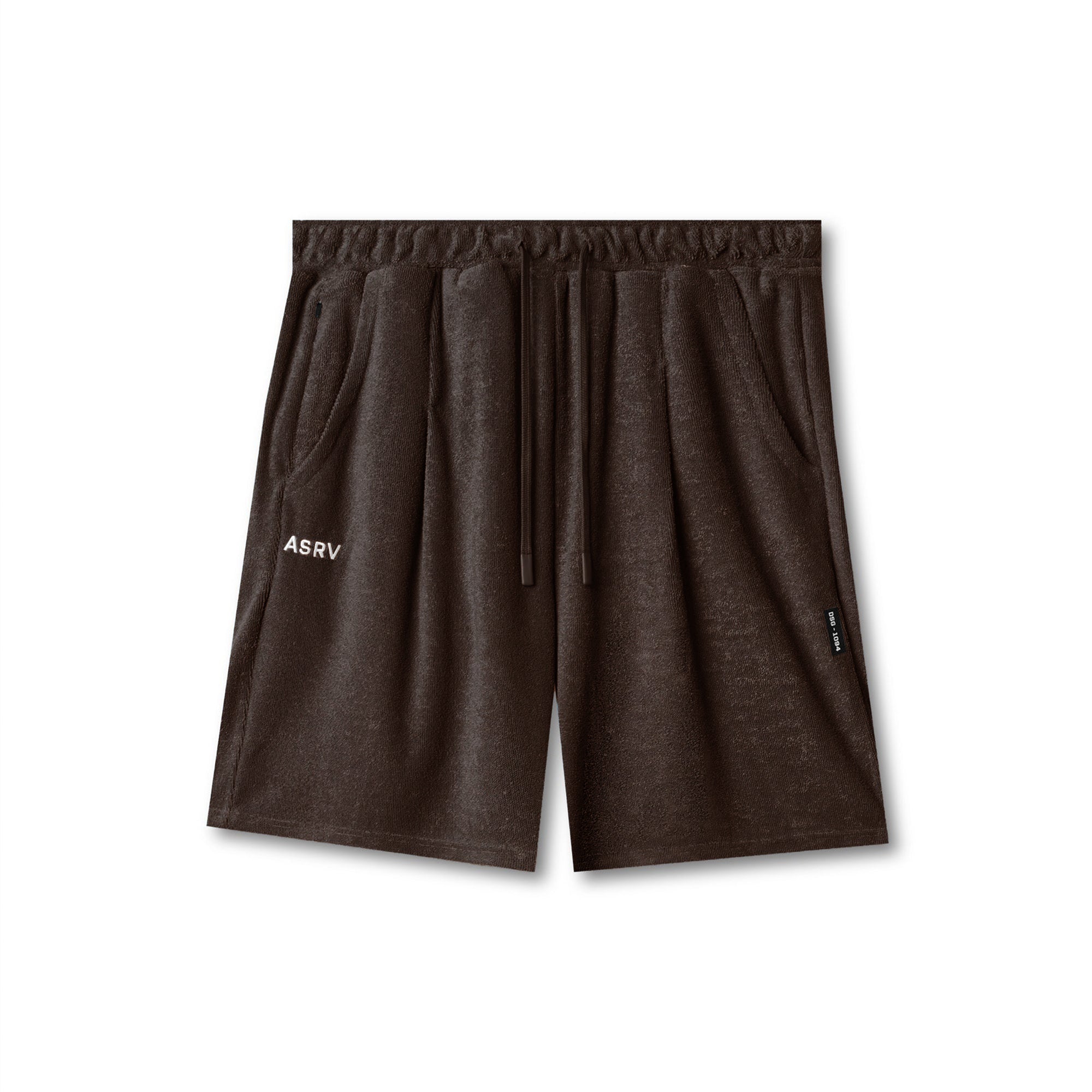 flatlay Towel Terry Relaxed Short in Dark Earth, front view