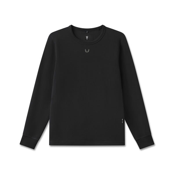 1112. Waffle Knit Longsleeve - Black