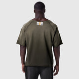 1114. Vintage Raw Hem Pump Cover -  Olive Sun Fade