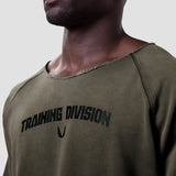 1114. Vintage Raw Hem Pump Cover -  Olive Sun Fade