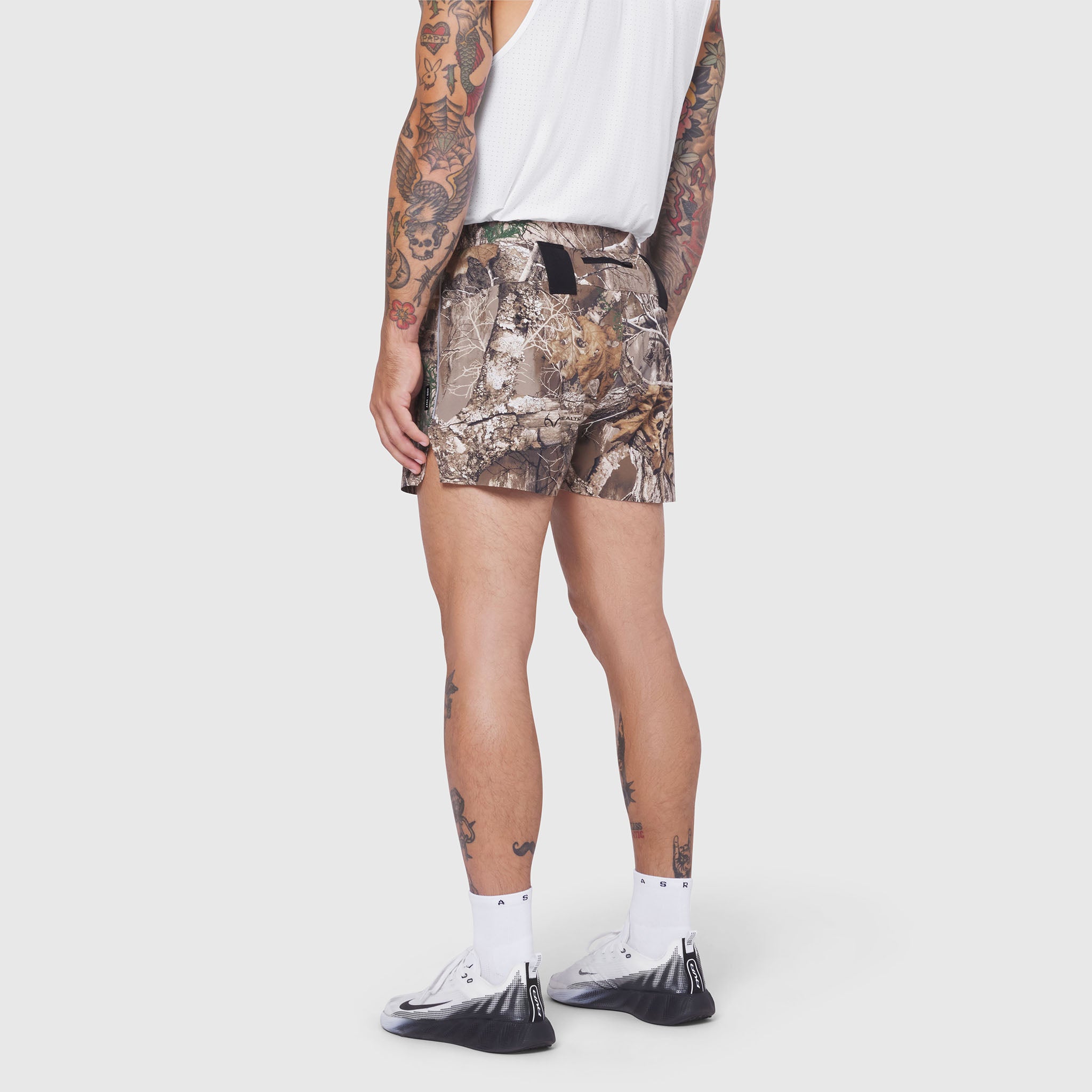 Aerotex Distance Short in Realtree Edge Blade camo, worn by model, back view