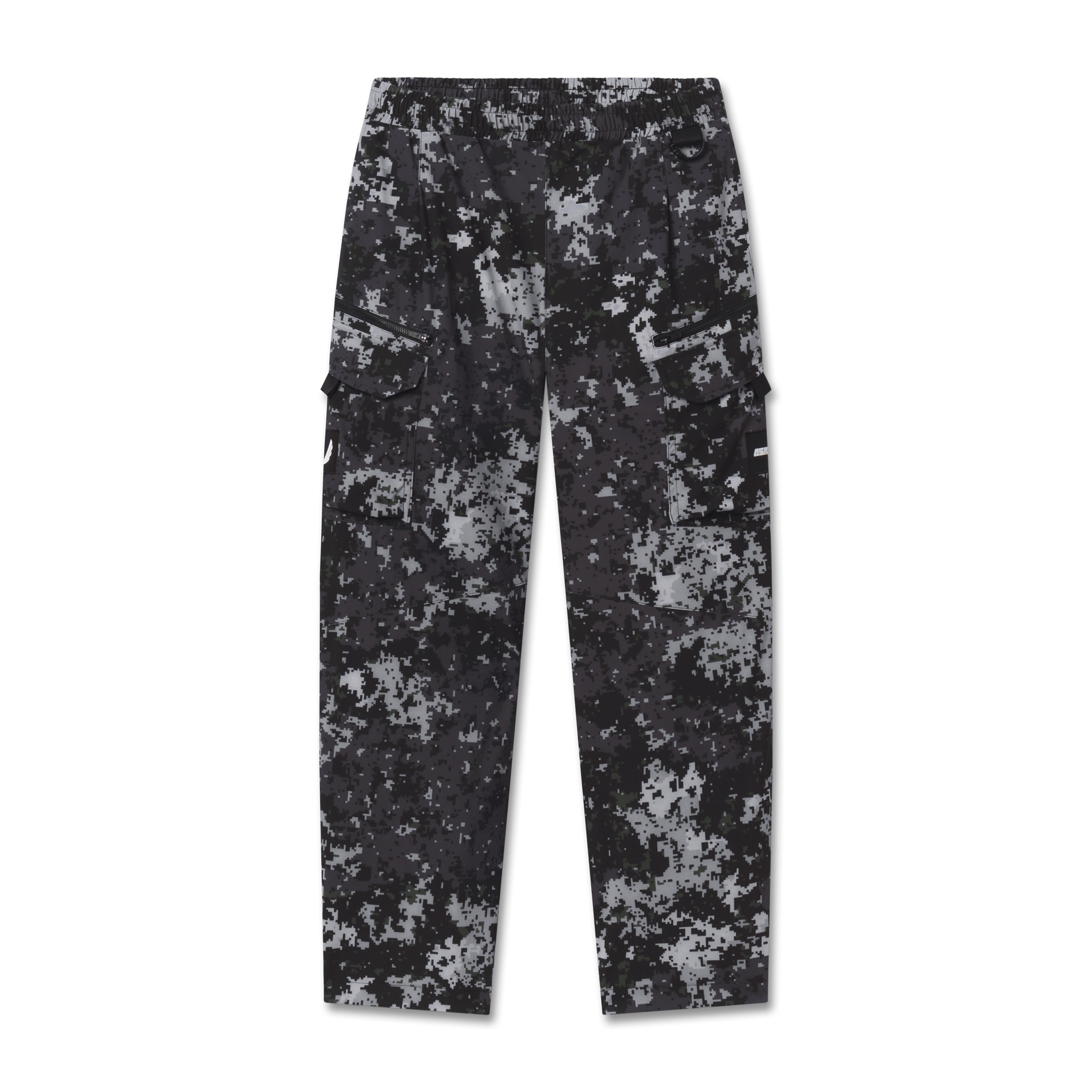 Flatlay of Tetra-Lite® Cargo City Pant in black pixel camo, full length view