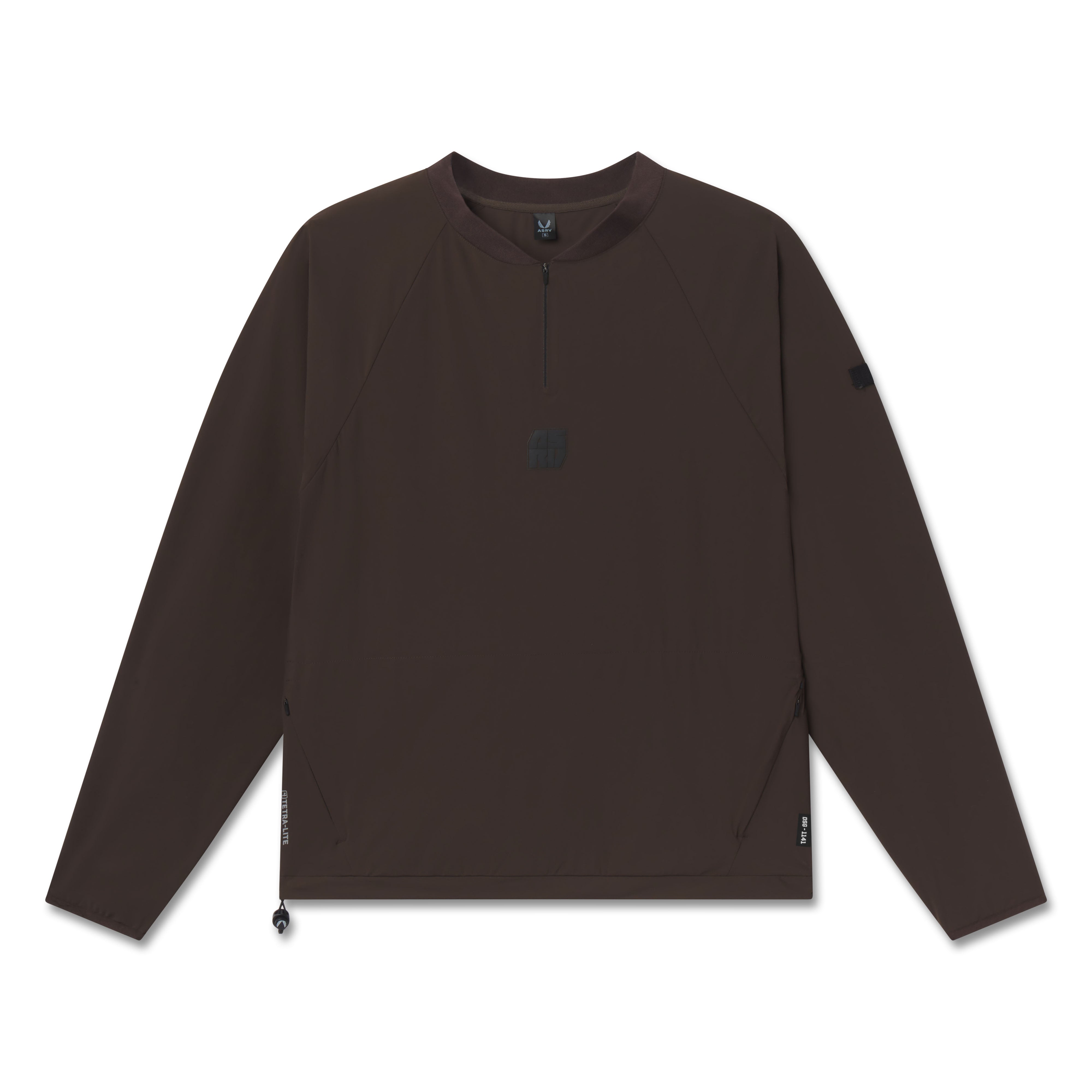 Tetra-Lite Blade Collar Zip Jacket in dark earth brown, front view