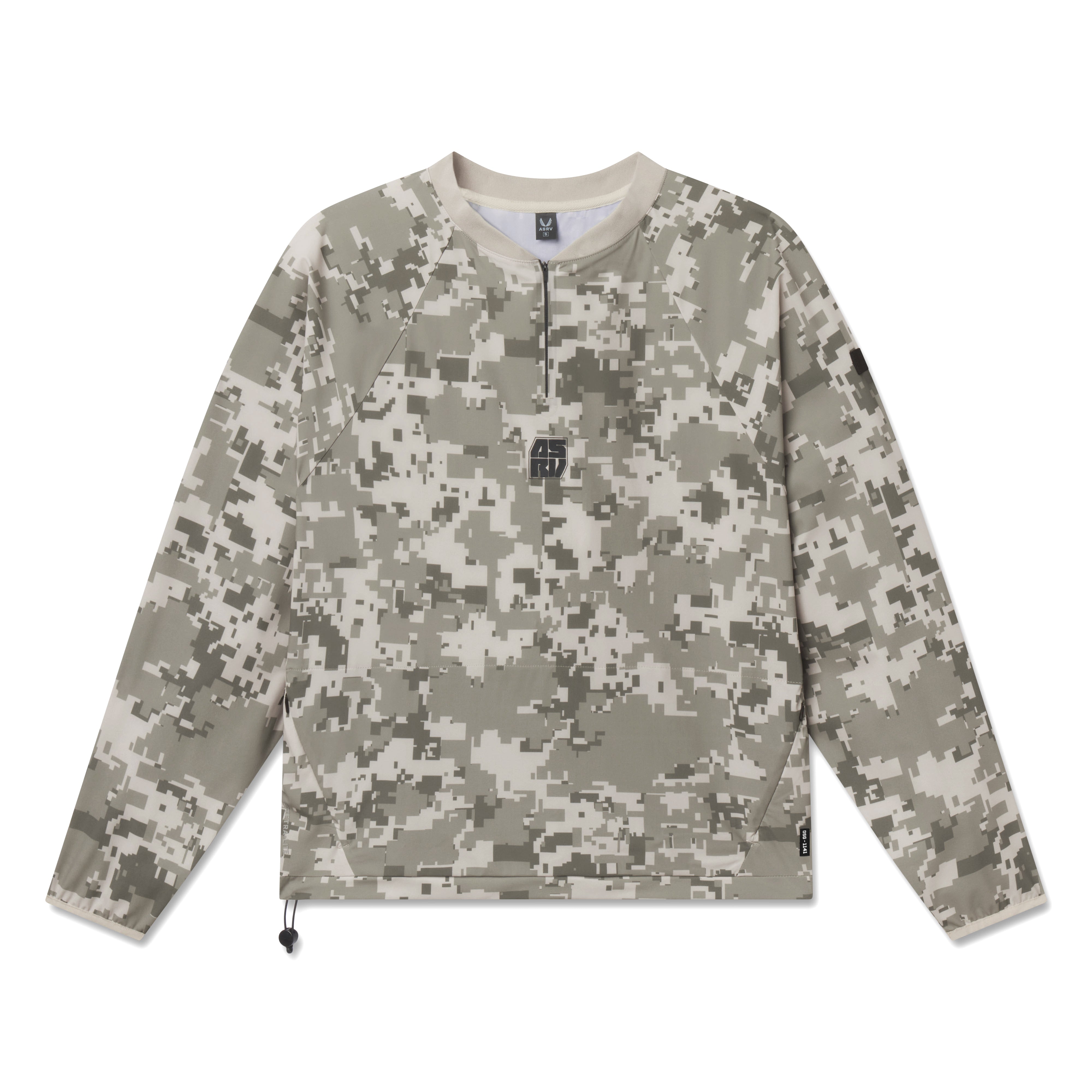 Flatlay of Tetra-Lite® Blade Collar Zip Jacket in digital camo, front view
