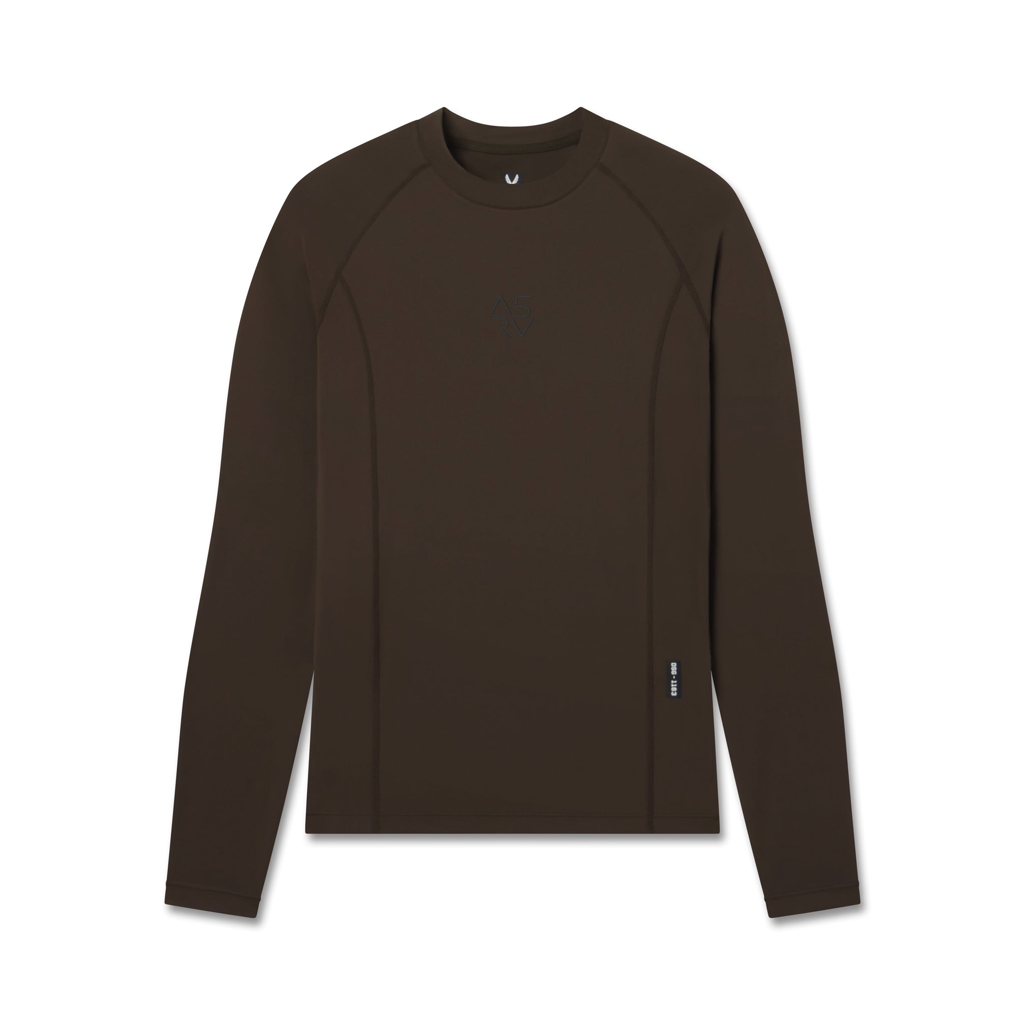 flatlay LYCRA® ADAPTIV Baselayer Longsleeve in Dark Earth, front view