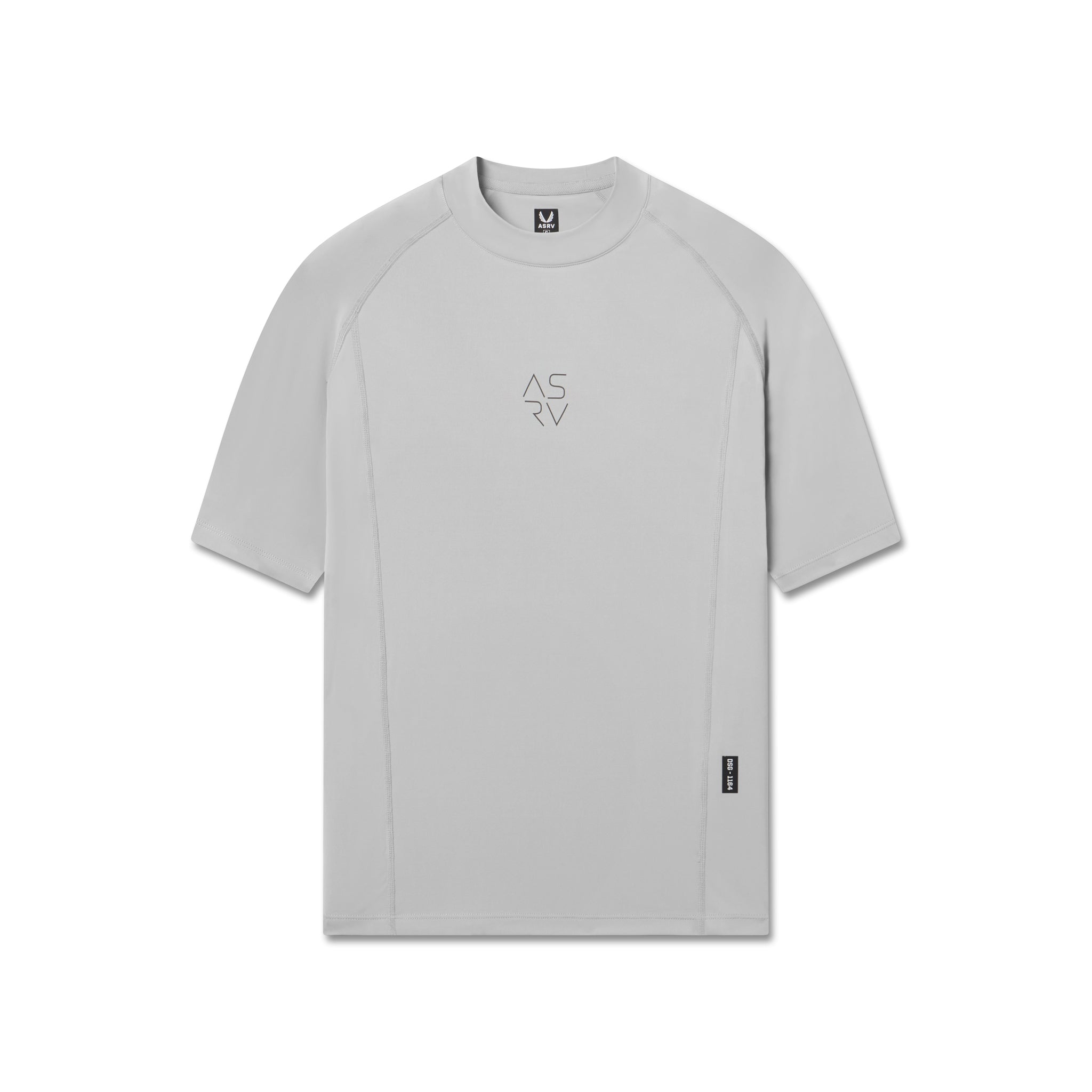 flatlay LYCRA® ADAPTIV Baselayer Shortsleeve in slate grey, front view