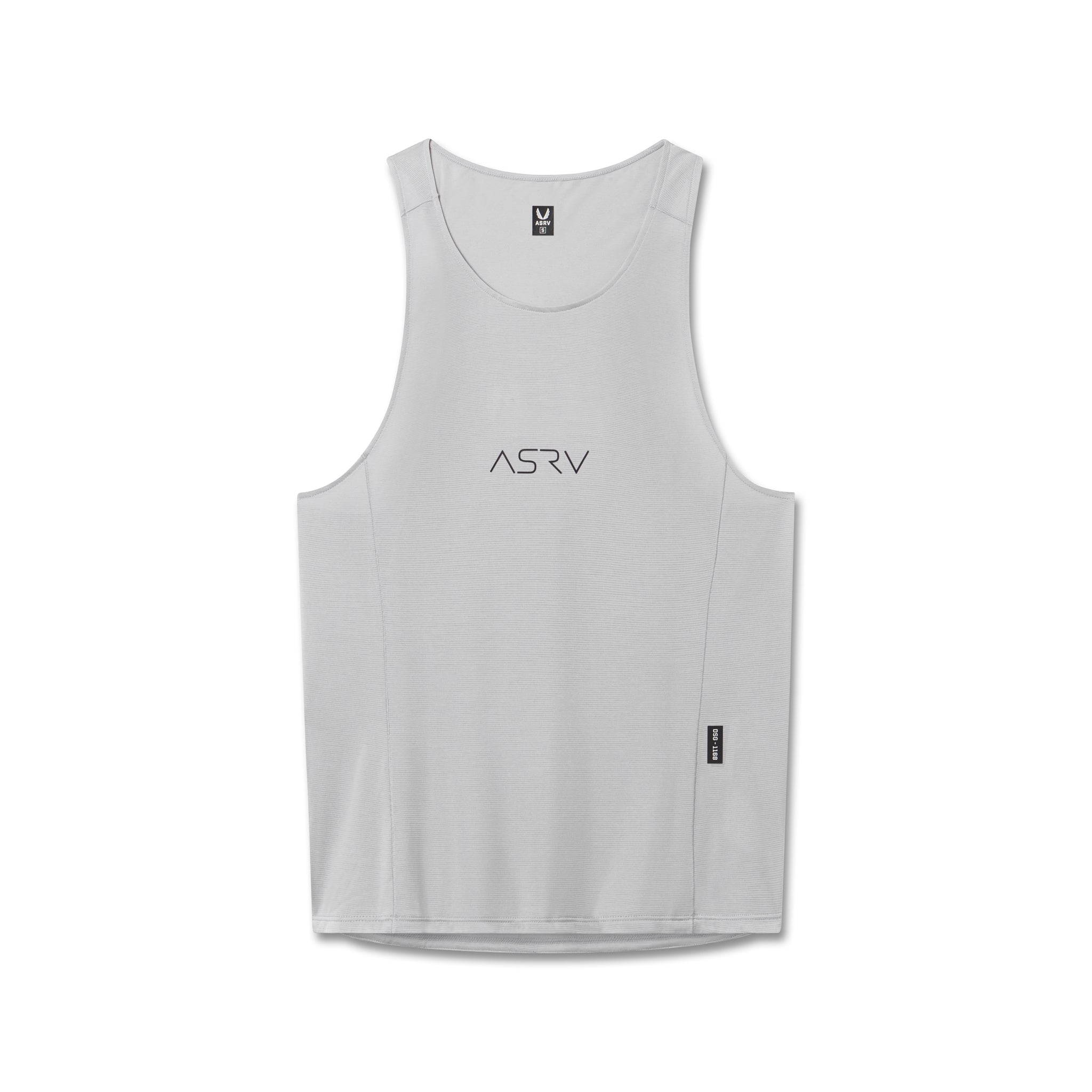 flatlay ASRV Polartec® Delta Singlet in slate grey, front view