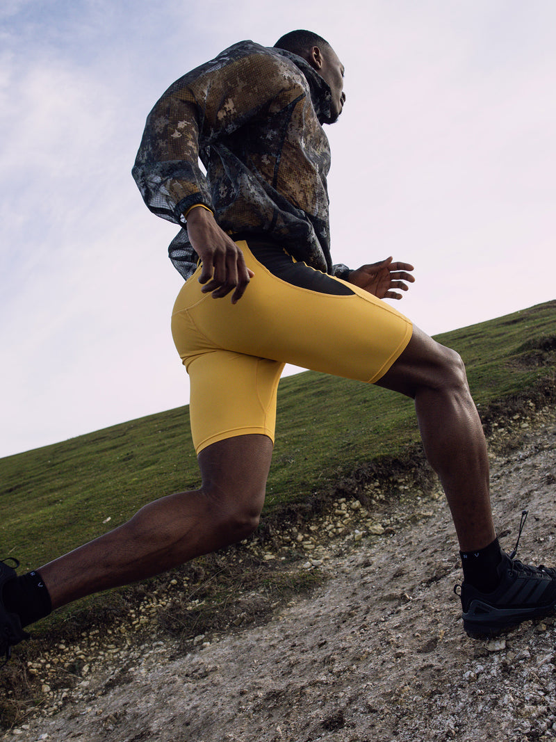 1170. Lycra® Ribbed Run Half-Tight - Amber