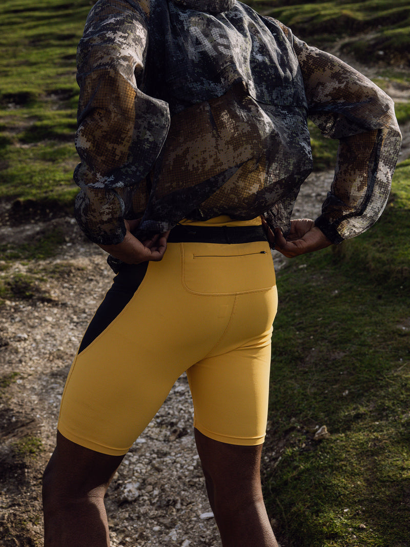 1170. Lycra® Ribbed Run Half-Tight - Amber