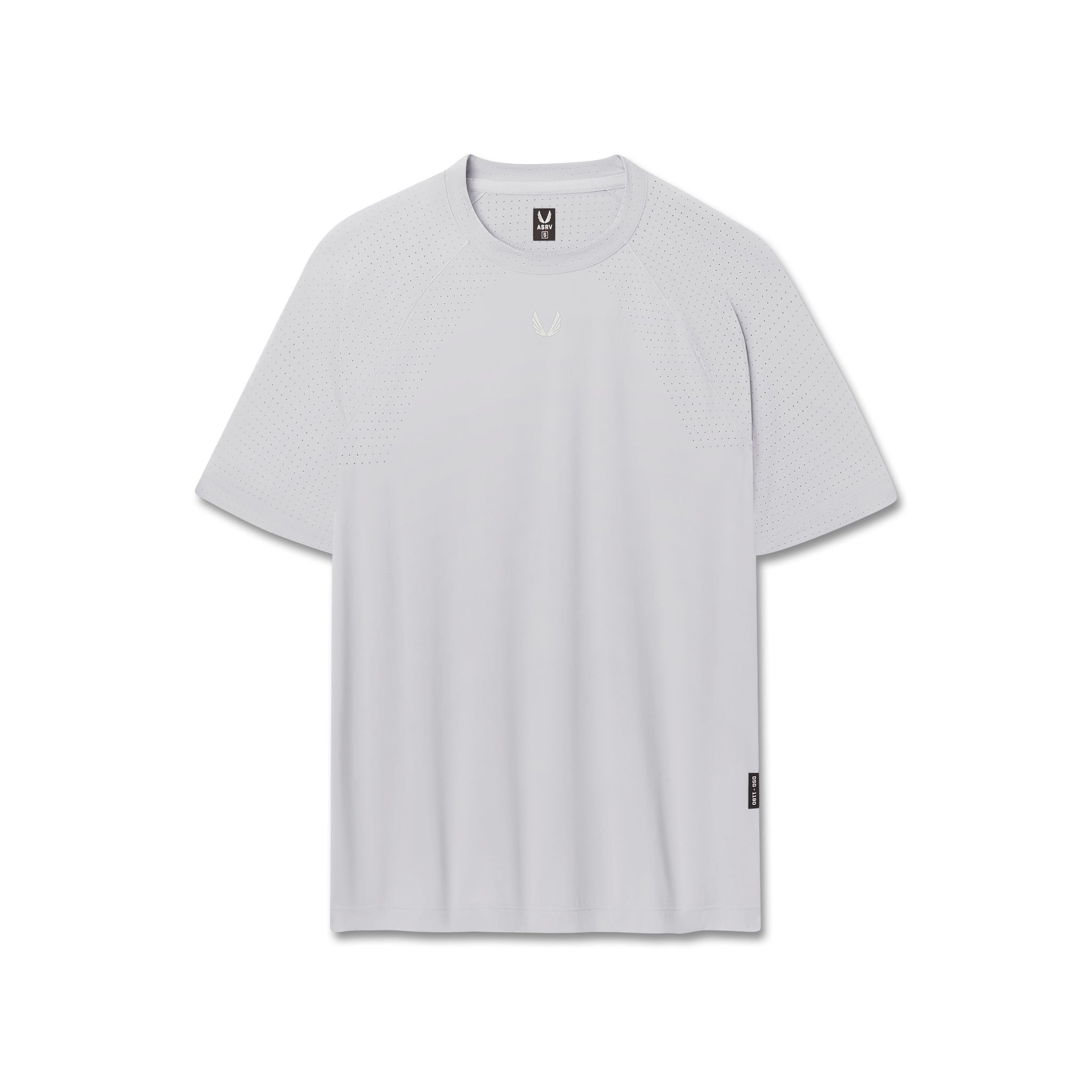 flatlay Laser-Vent™ Training Tee in slate grey, front view