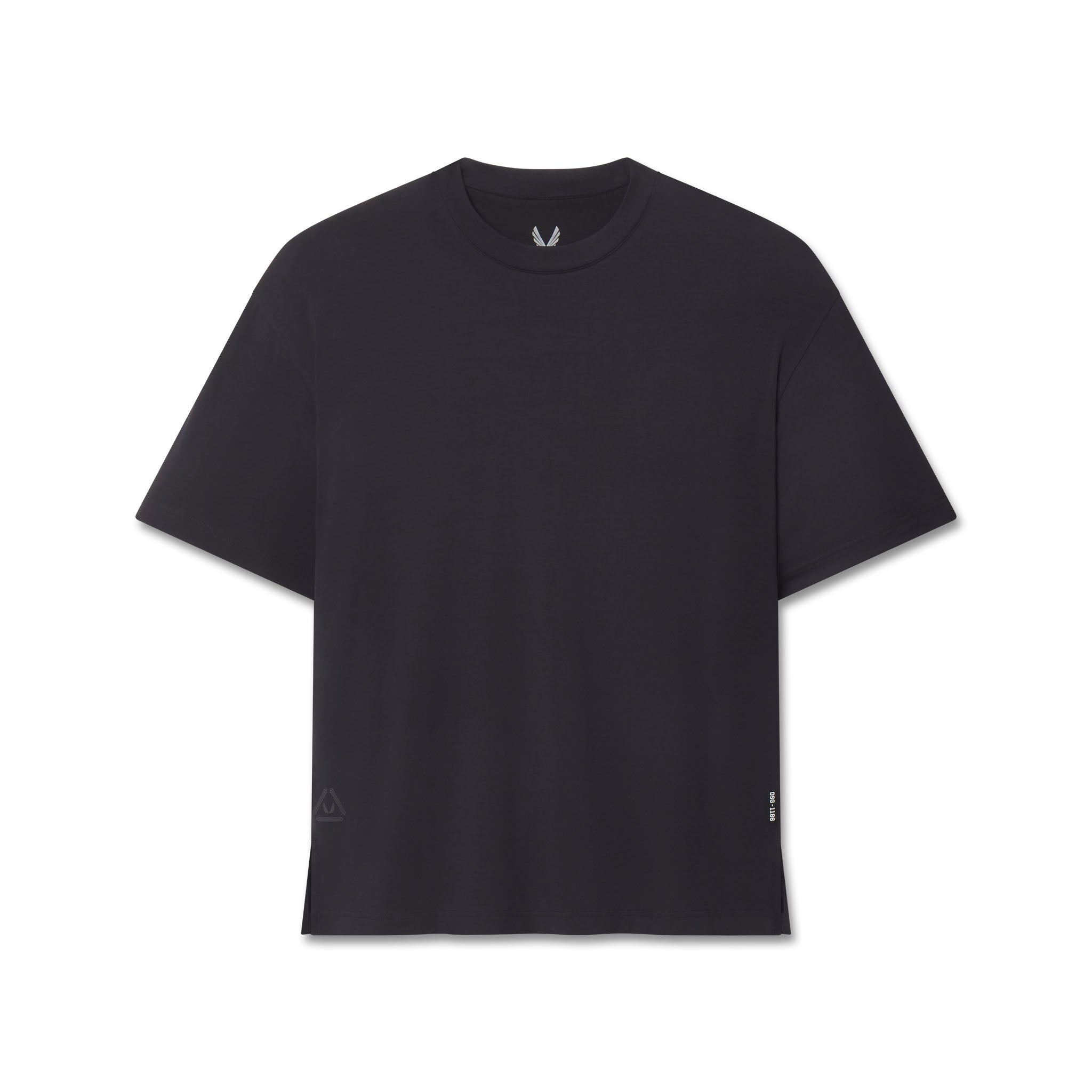 Flatlay of SUPIMA® Ice-Skin™ Reversible Tee in black, front view