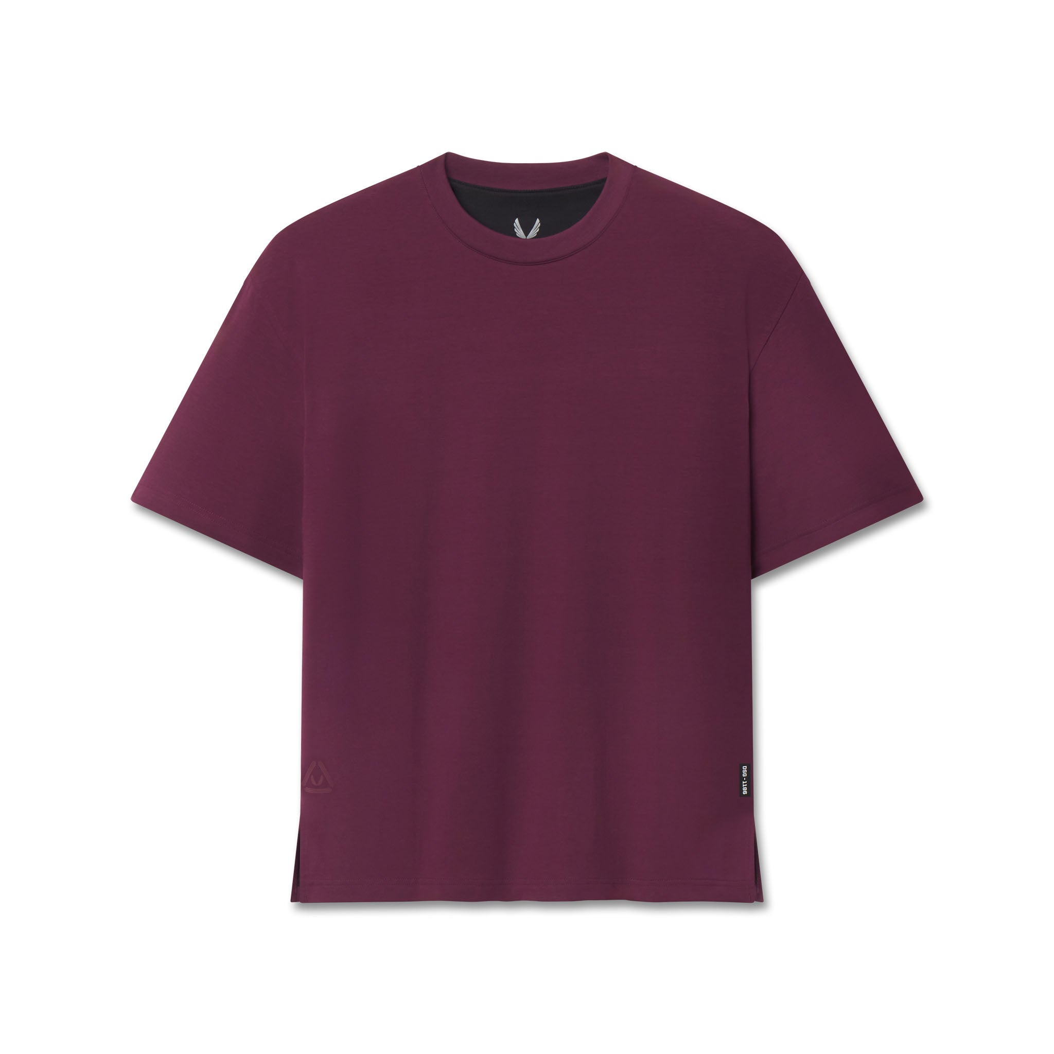 Flatlay of SUPIMA® Ice-Skin™ Reversible Tee in Merlot, front view