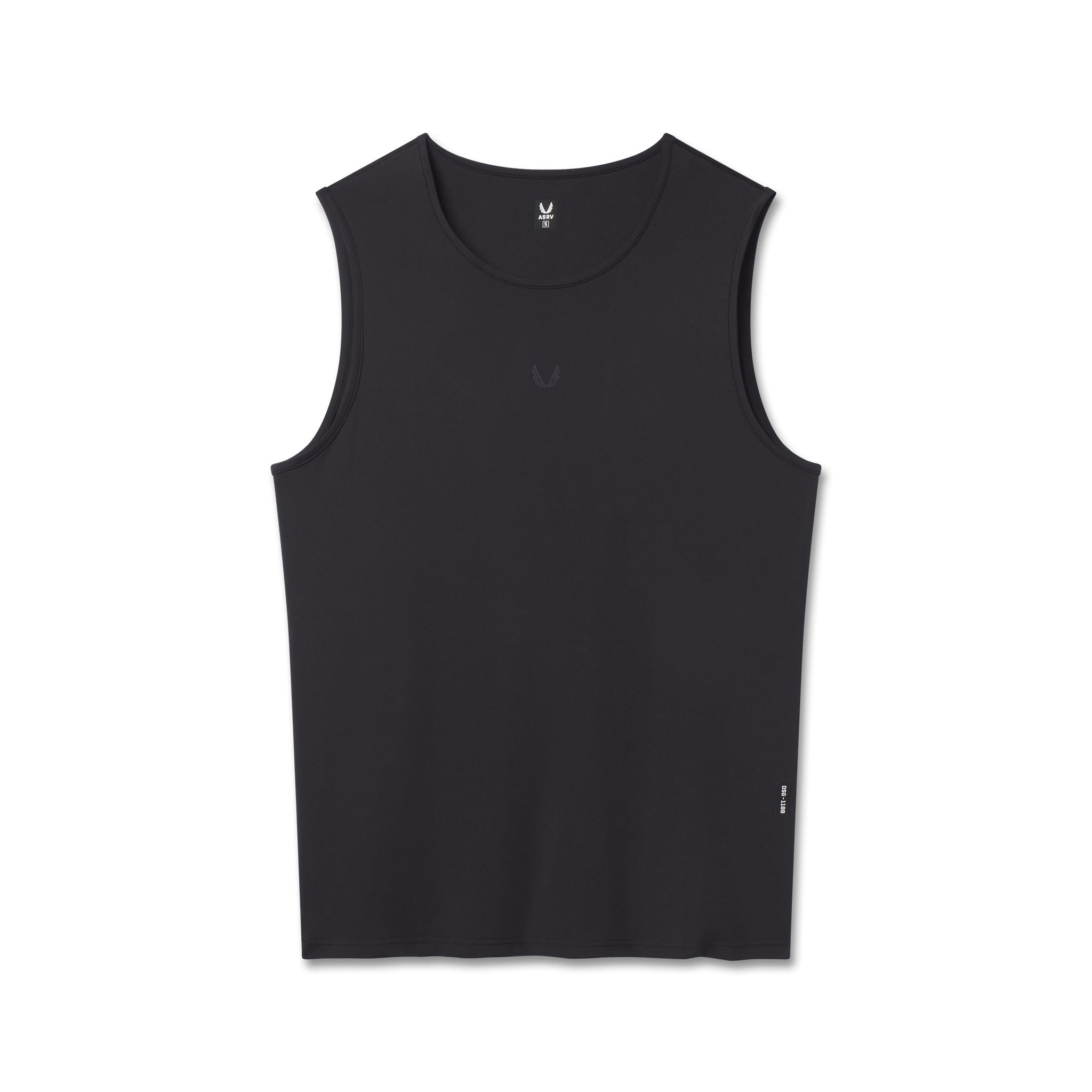 flatlay Warpflexx-Lite Training Tank in black, front view