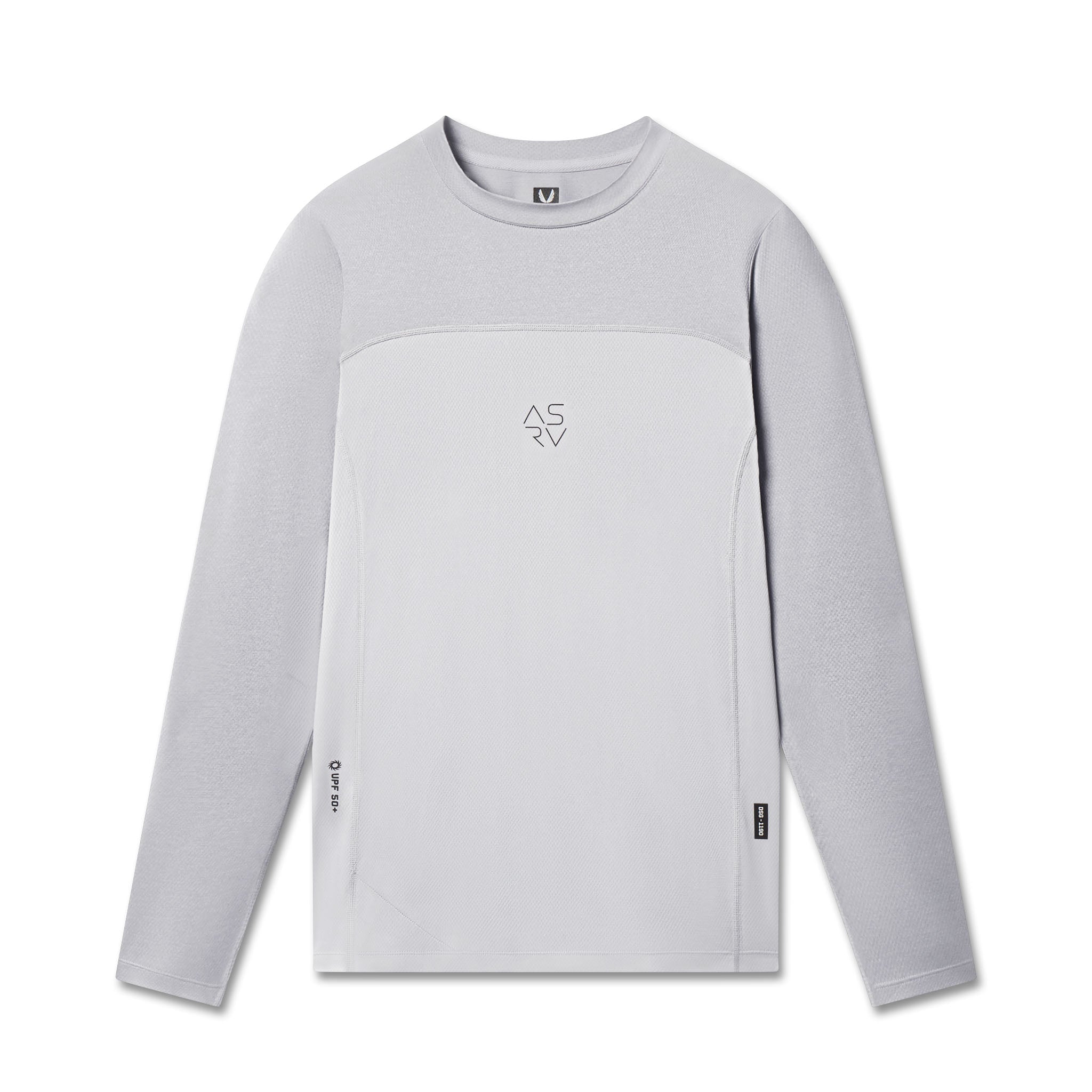 flatlay AEROSILVER UPF50+ Run Long Sleeve in Slate Grey, front view