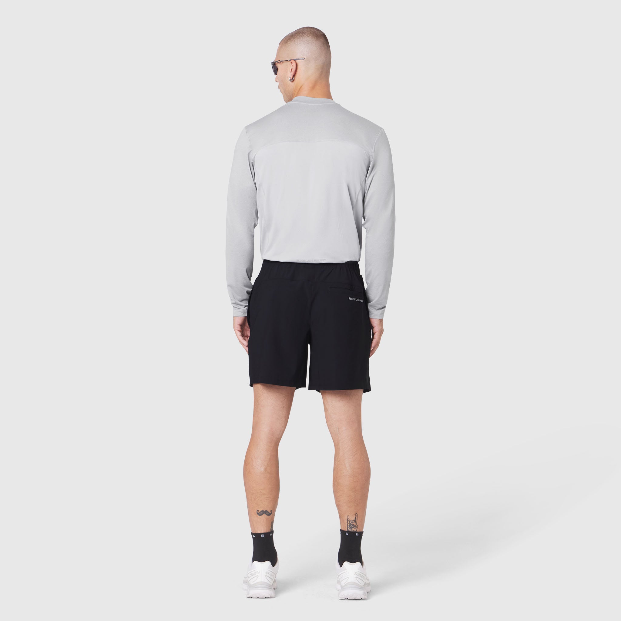 AEROSILVER® UPF50+ Run Long Sleeve in slate grey, worn by model from behind