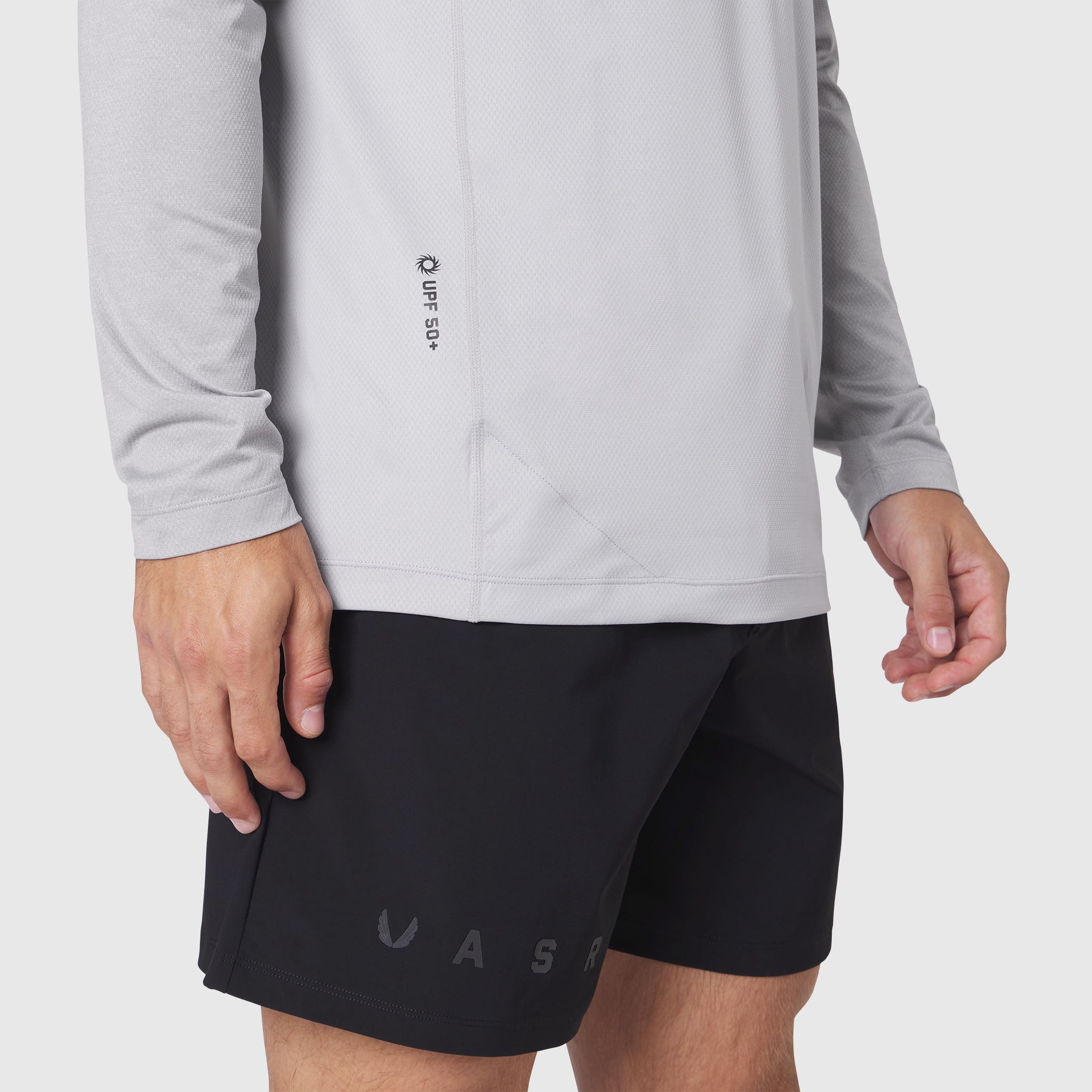 1193 Revolutional Training Short in black, worn by model, side view