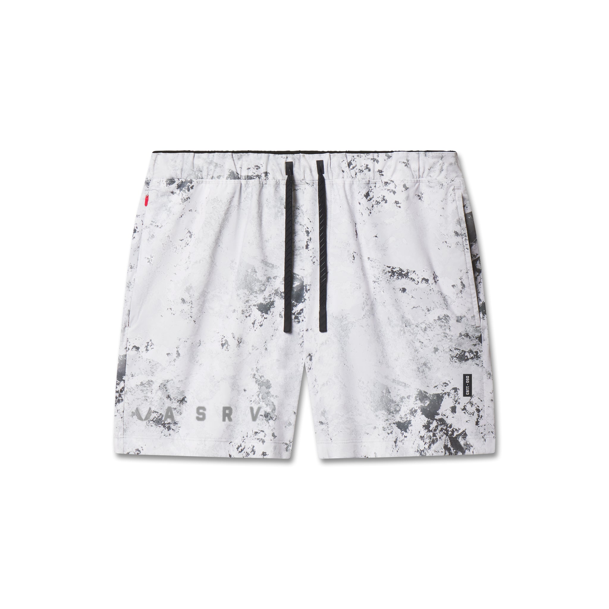 flatlay Revolutional Training Short in white sedona snow camo, front view