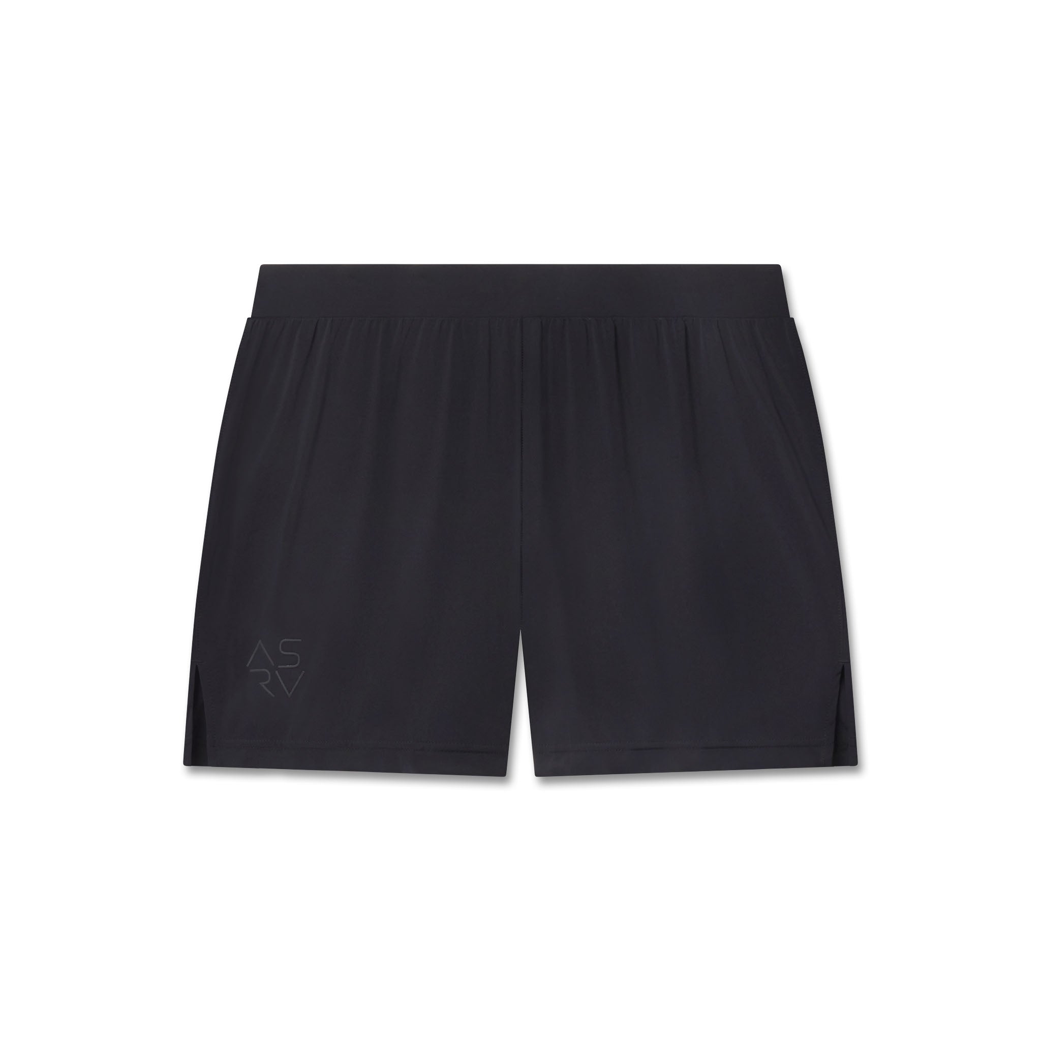 flatlay Aerotex™ Distance Run Short in black, front view