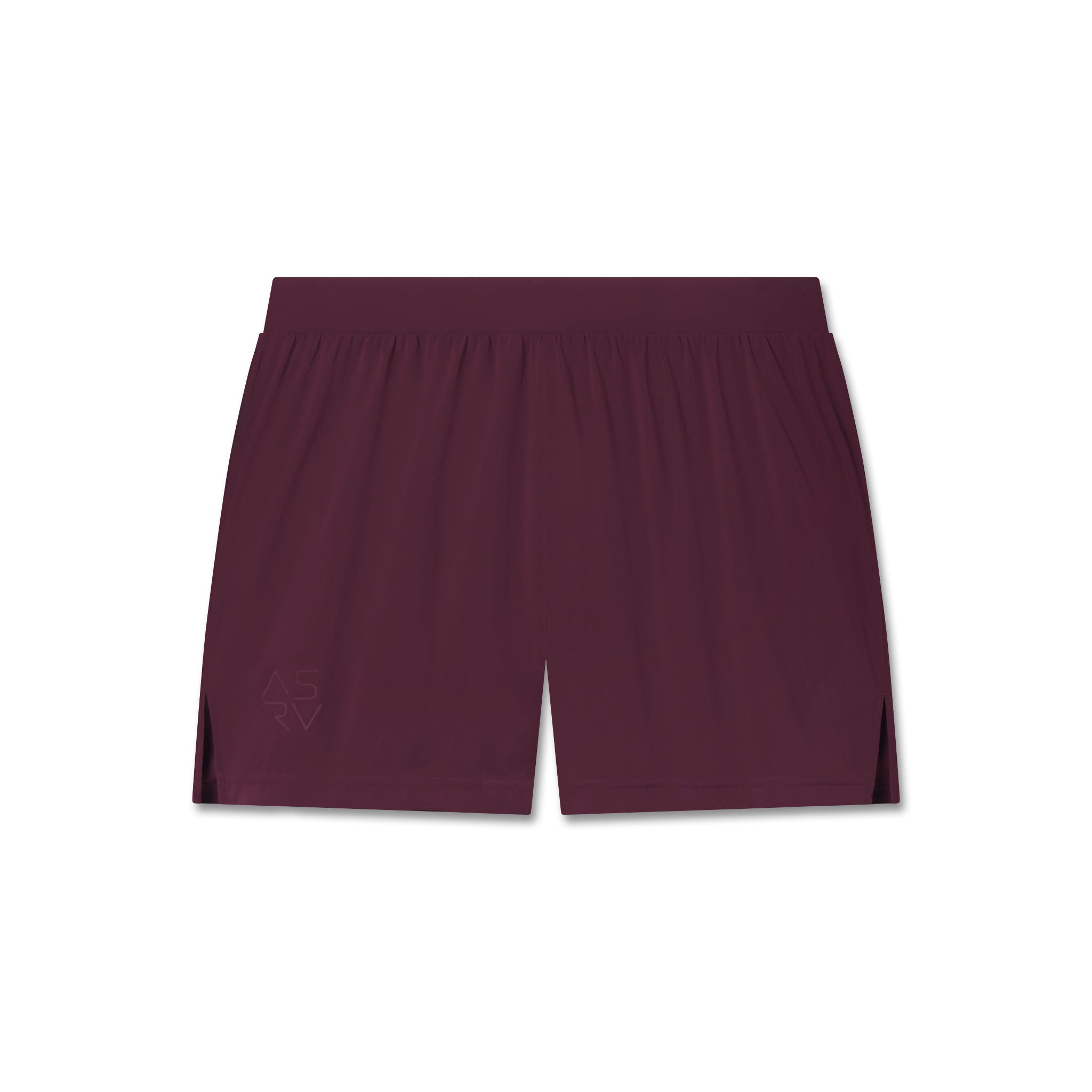flatlay Aerotex™ Distance Run Short in merlot, front view
