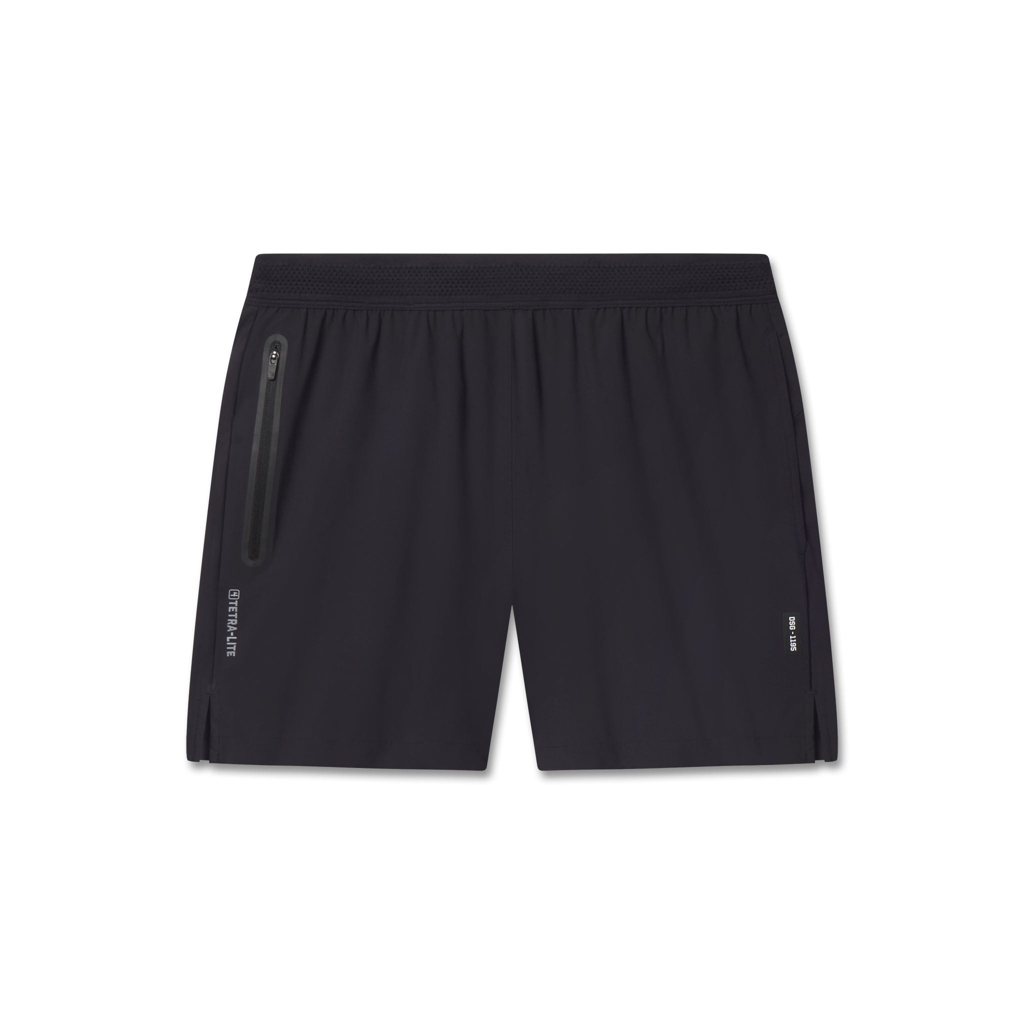 flatlay TETRA-LITE® 5" Linerless Training Short in black, front view