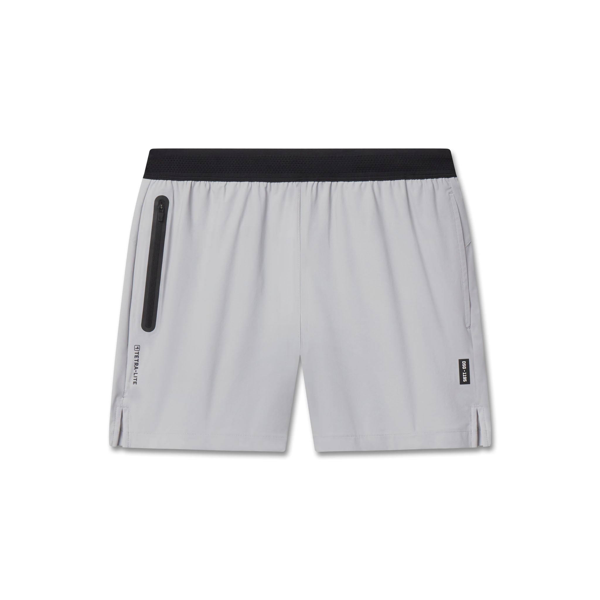 flatlay TETRA-LITE 5" Linerless Training Short in Slate Grey, front view