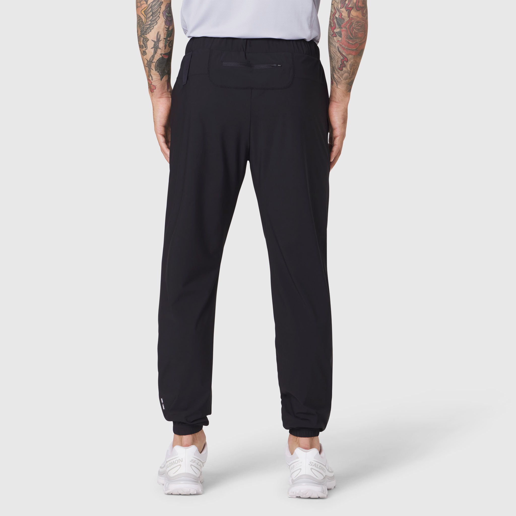 Black TETRA-LITE Training Jogger worn by model, back view