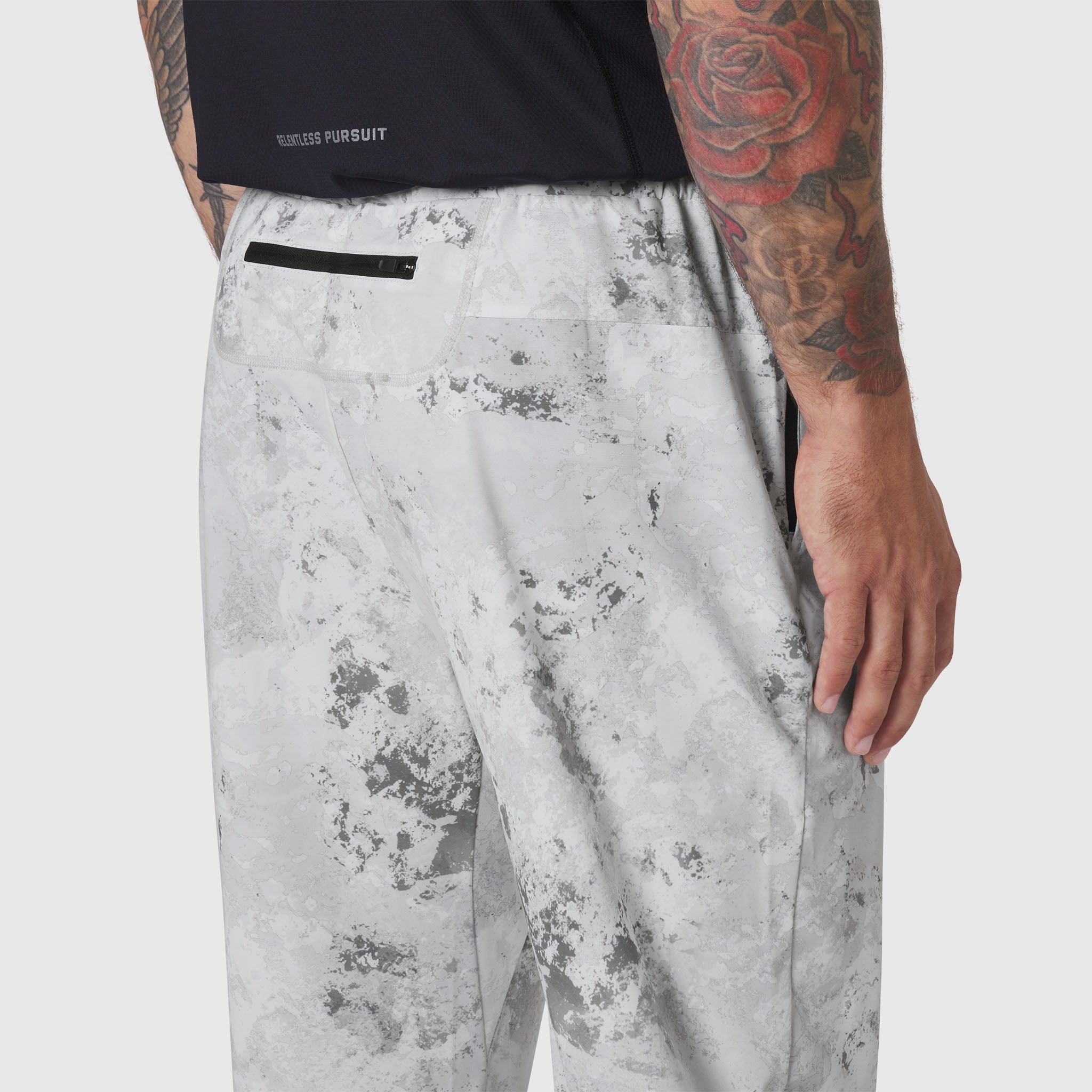 TETRA-LITE® Training Jogger in Sedona Snow Camo worn by model, side view