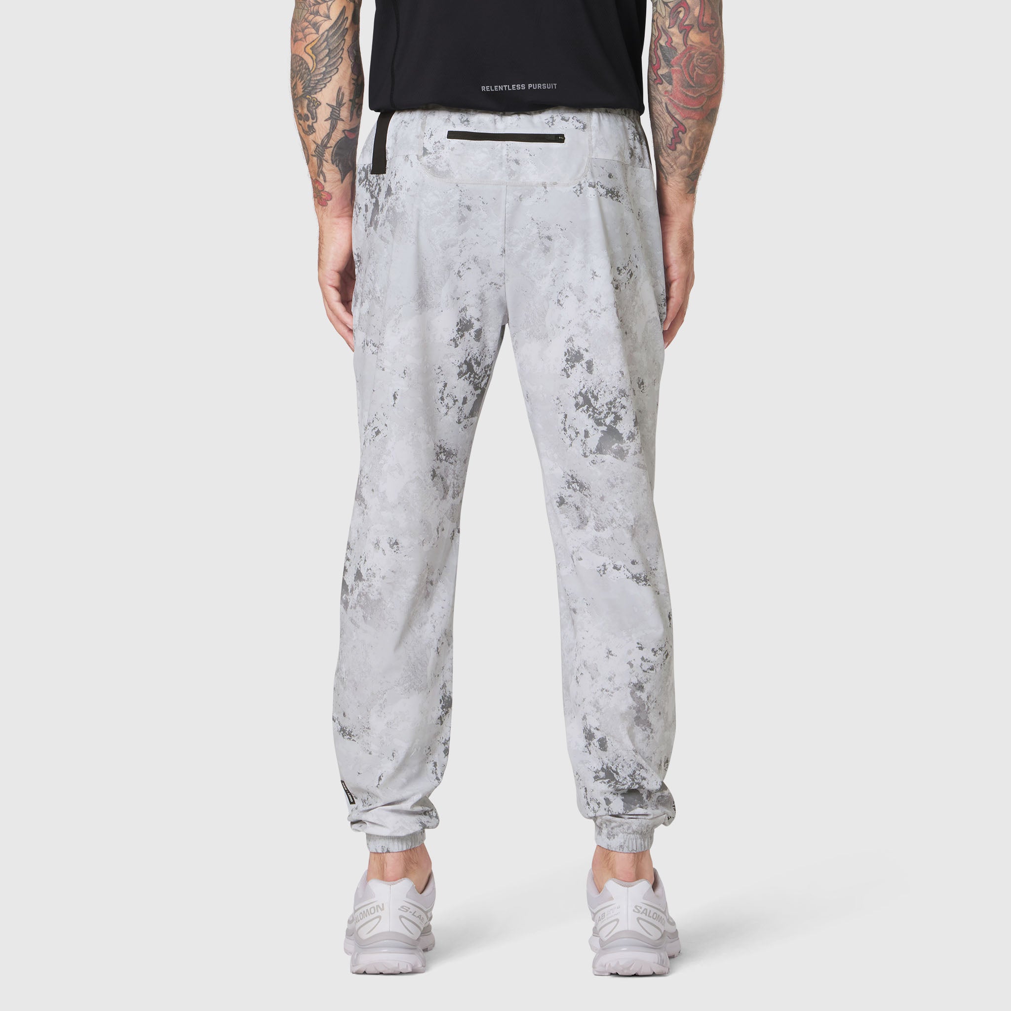 TETRA-LITE Training Jogger in Sedona Snow Camo worn by model, back view