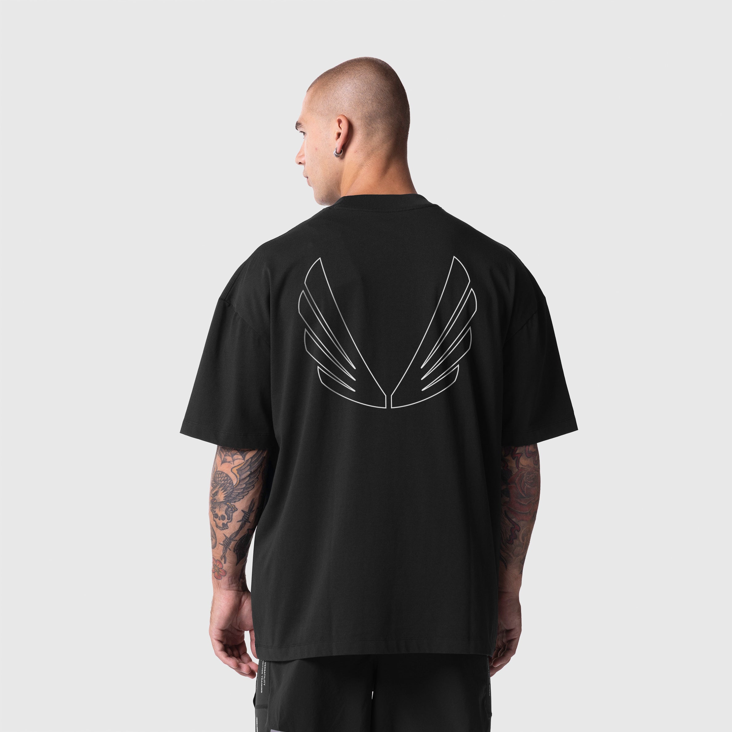 1208. Tech Essential™ Oversized Boxy Tee - Black "OTWR"