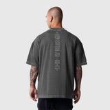 1208. Tech Essential™ Oversized Boxy Tee - Faded Grey "RP Korean"