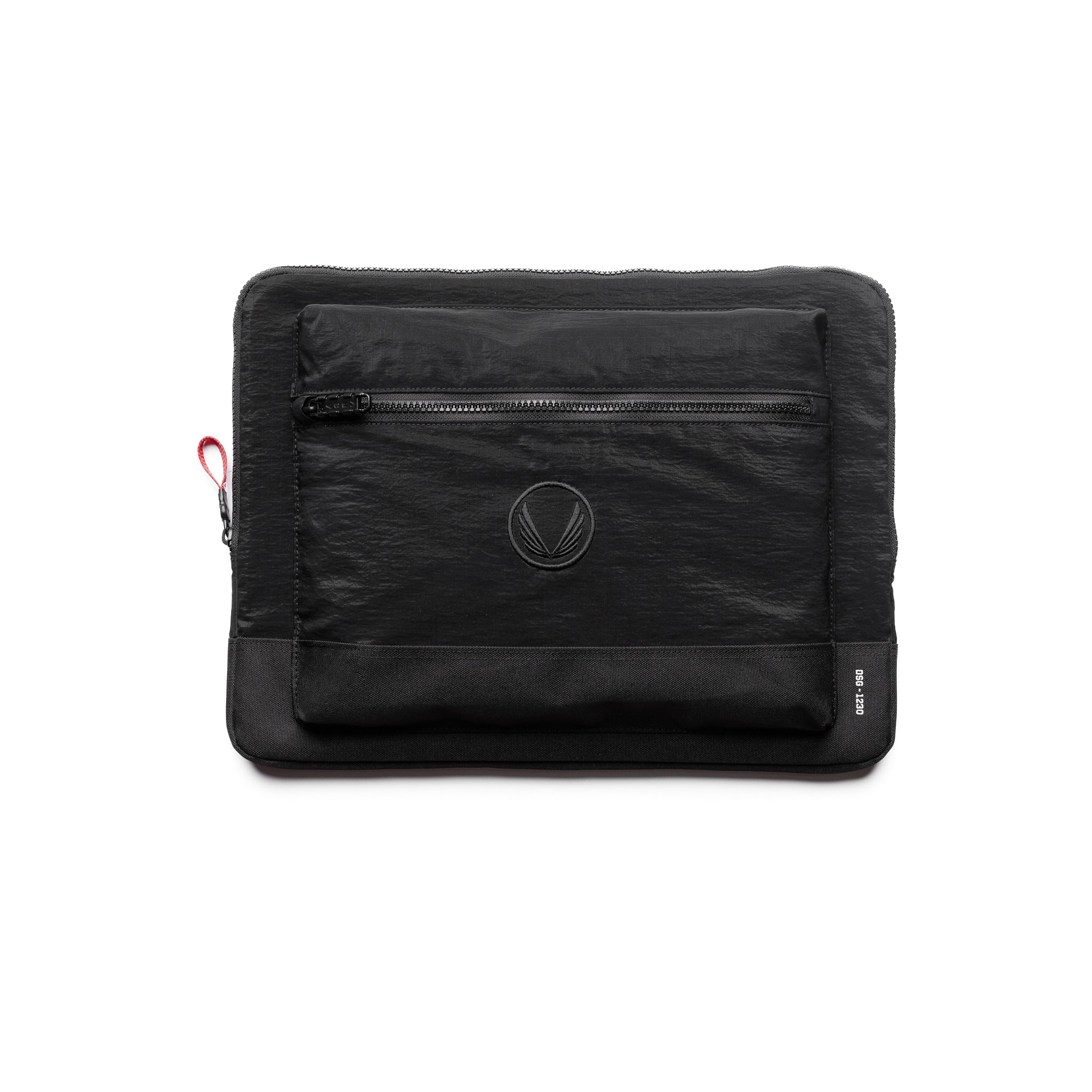 flatlay 1230 Ripstop Laptop Bag in black, front view
