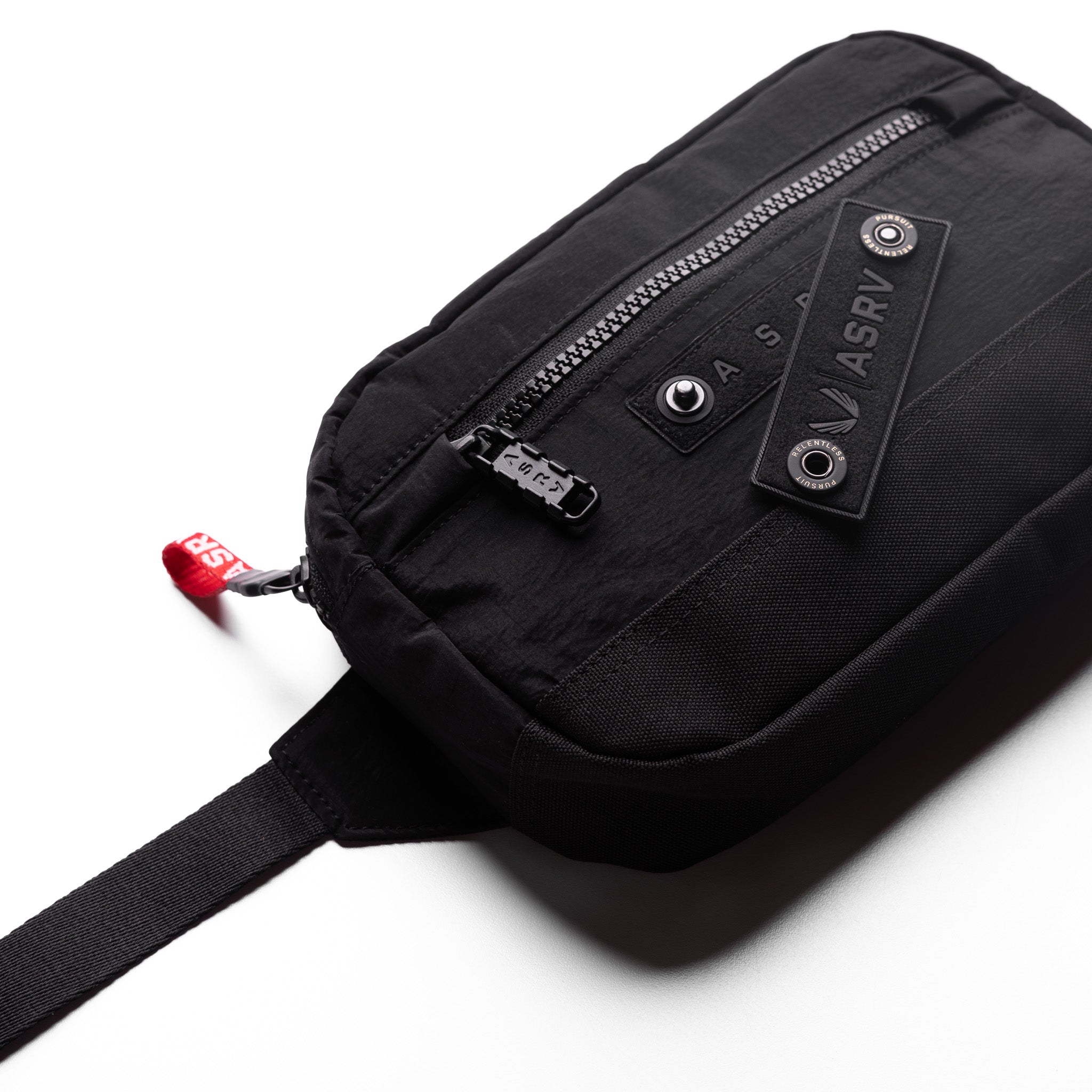 Flatlay 1231 Ripstop Crossbody Bag in Black, top view