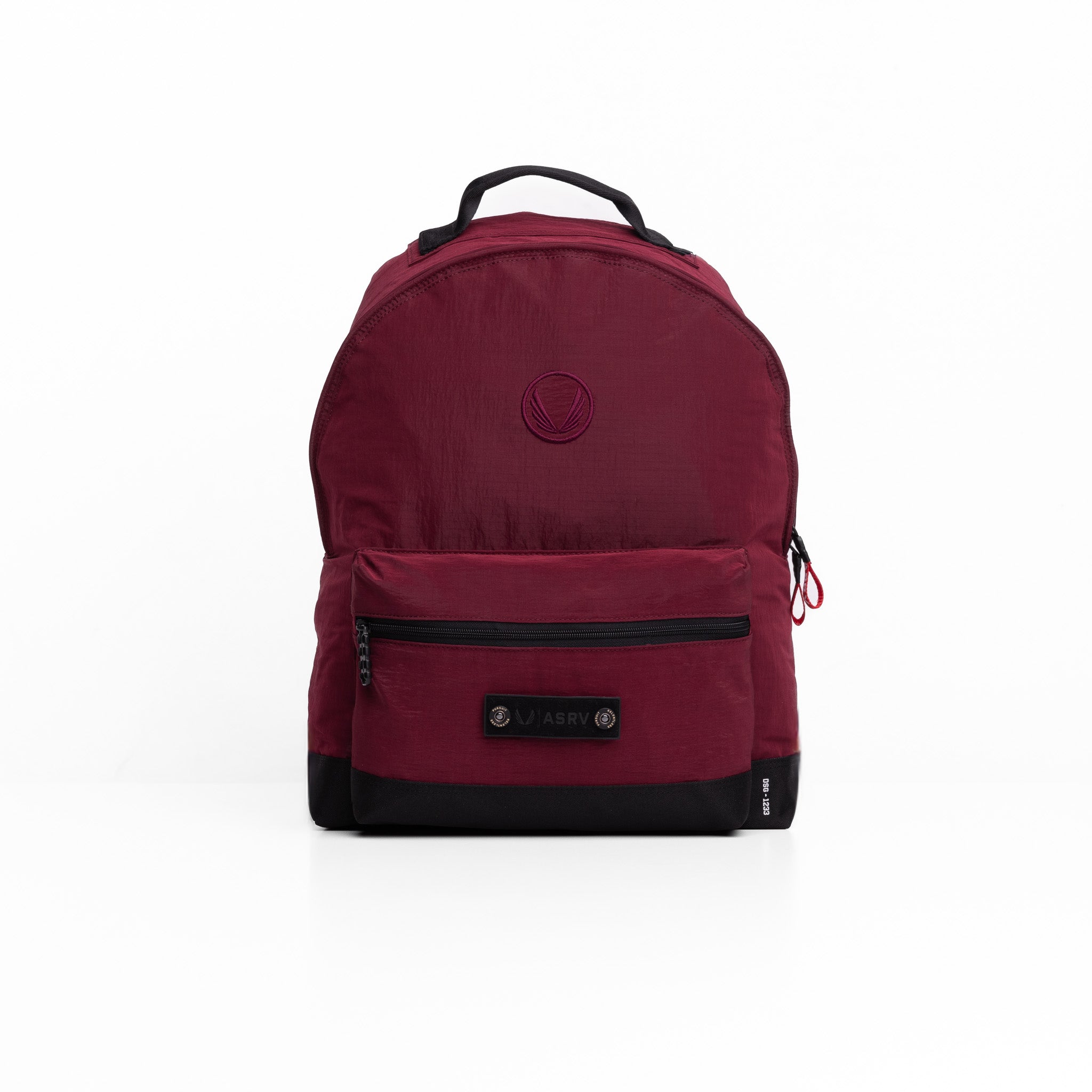 Flatlay 1233 Ripstop Backpack in crimson, front view